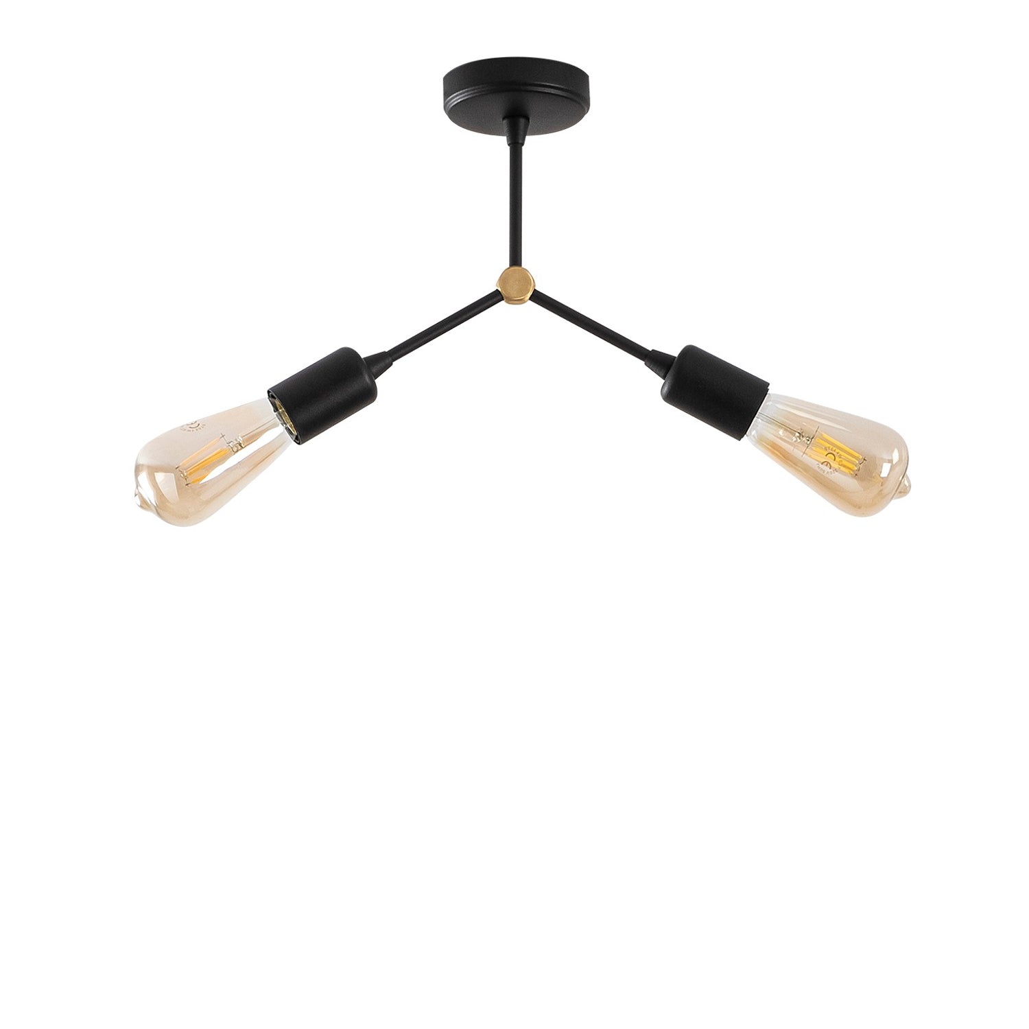 Candeeiro de Teto – 34 x 10 cm – Preto – Metal