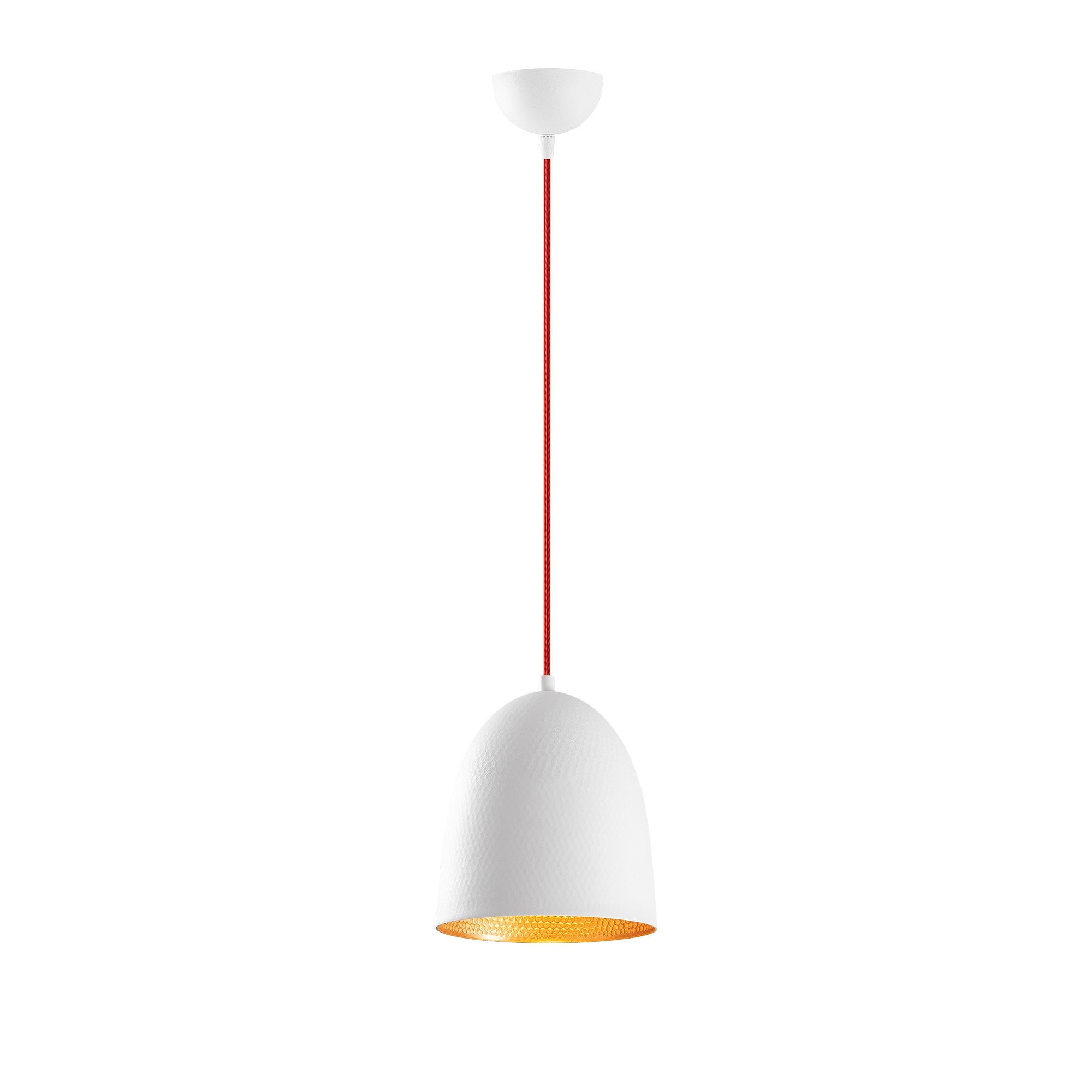 Candeeiro de Teto Escandinavo, Corpo em Metal, 20 x 20 cm, Altura 125 cm | Branco e Vermelho, Soquete E27, Máx. 40 W | Iluminação Elegante para Espaços Modernos
