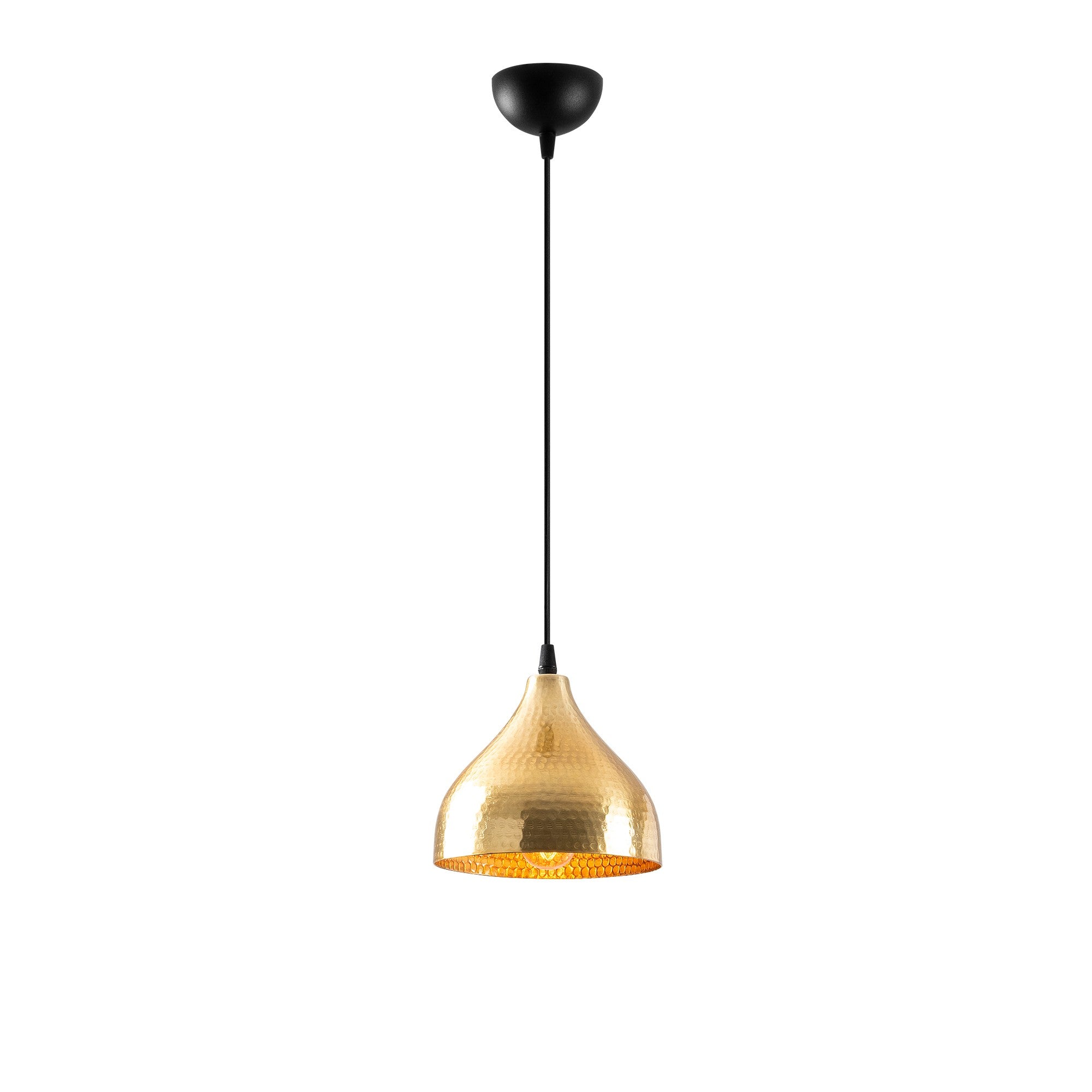 Candeeiro de Teto – 18 x 18 cm – Dourado – Metal
