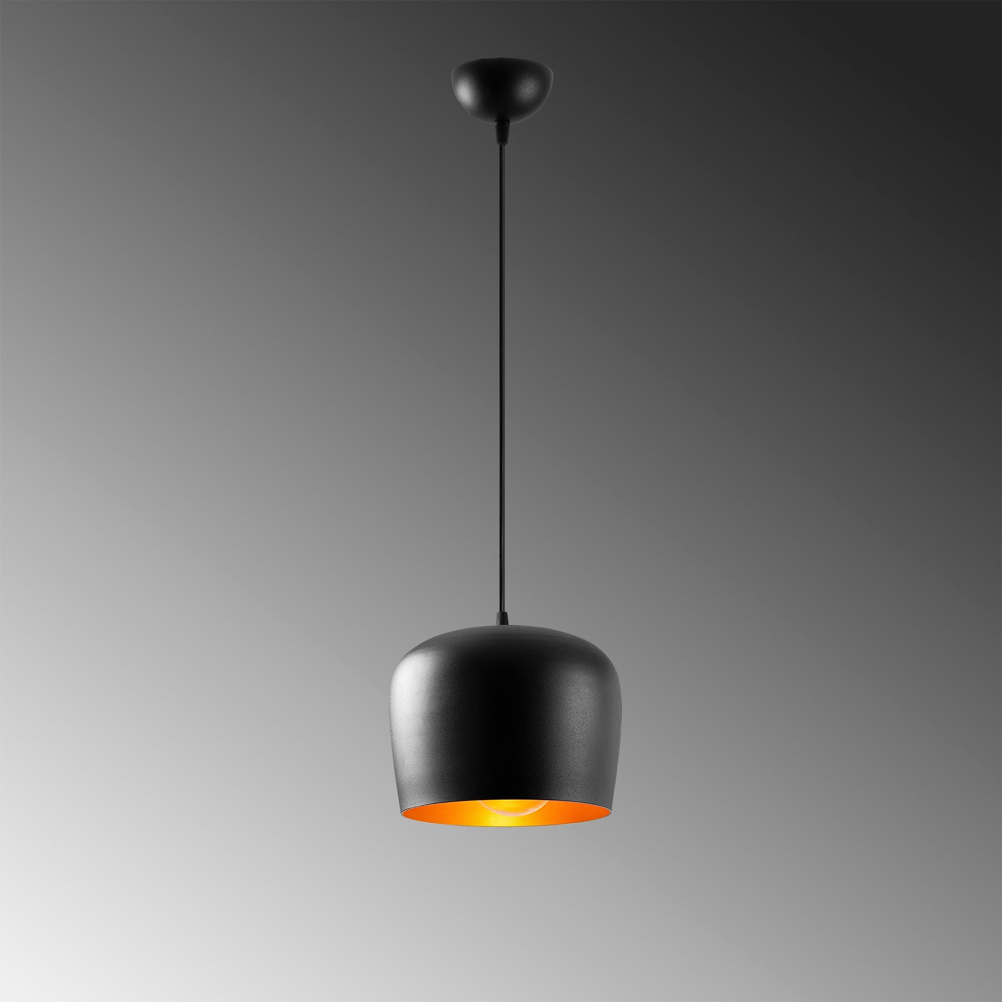 Candeeiro de Teto Preto Moderno, 22 x 22 cm, Altura 120 cm | Corpo em Metal, Soquete E27, IP20 | Design Industrial e Escandinavo Elegante para Decoração de Casa