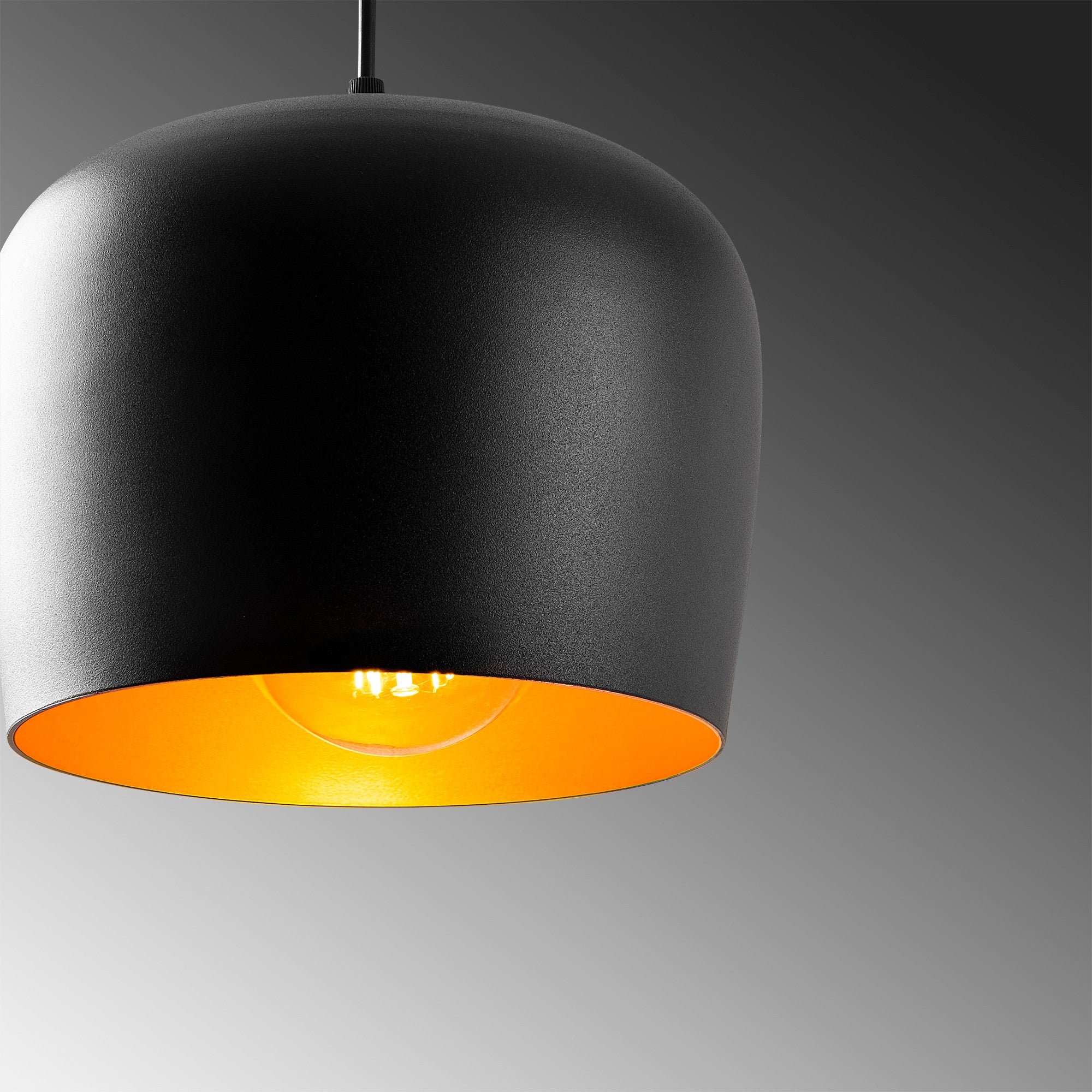 Candeeiro de Teto Preto Moderno, 22 x 22 cm, Altura 120 cm | Corpo em Metal, Soquete E27, IP20 | Design Industrial e Escandinavo Elegante para Decoração de Casa