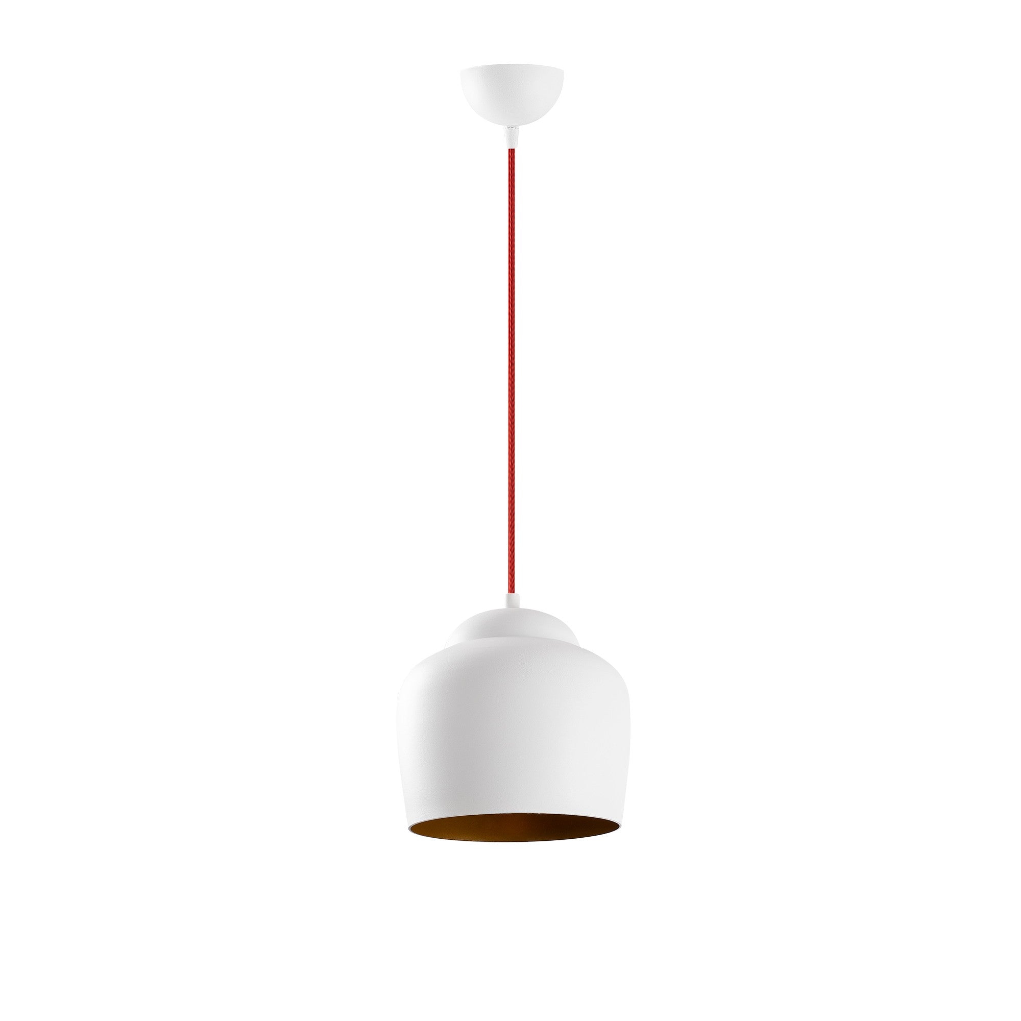 Candeeiro de Teto Escandinavo, Corpo em Metal, 22 x 22 cm, Altura 123 cm | Branco e Vermelho, Soquete E27, Máx. 40 W | Iluminação Elegante para Espaços Modernos