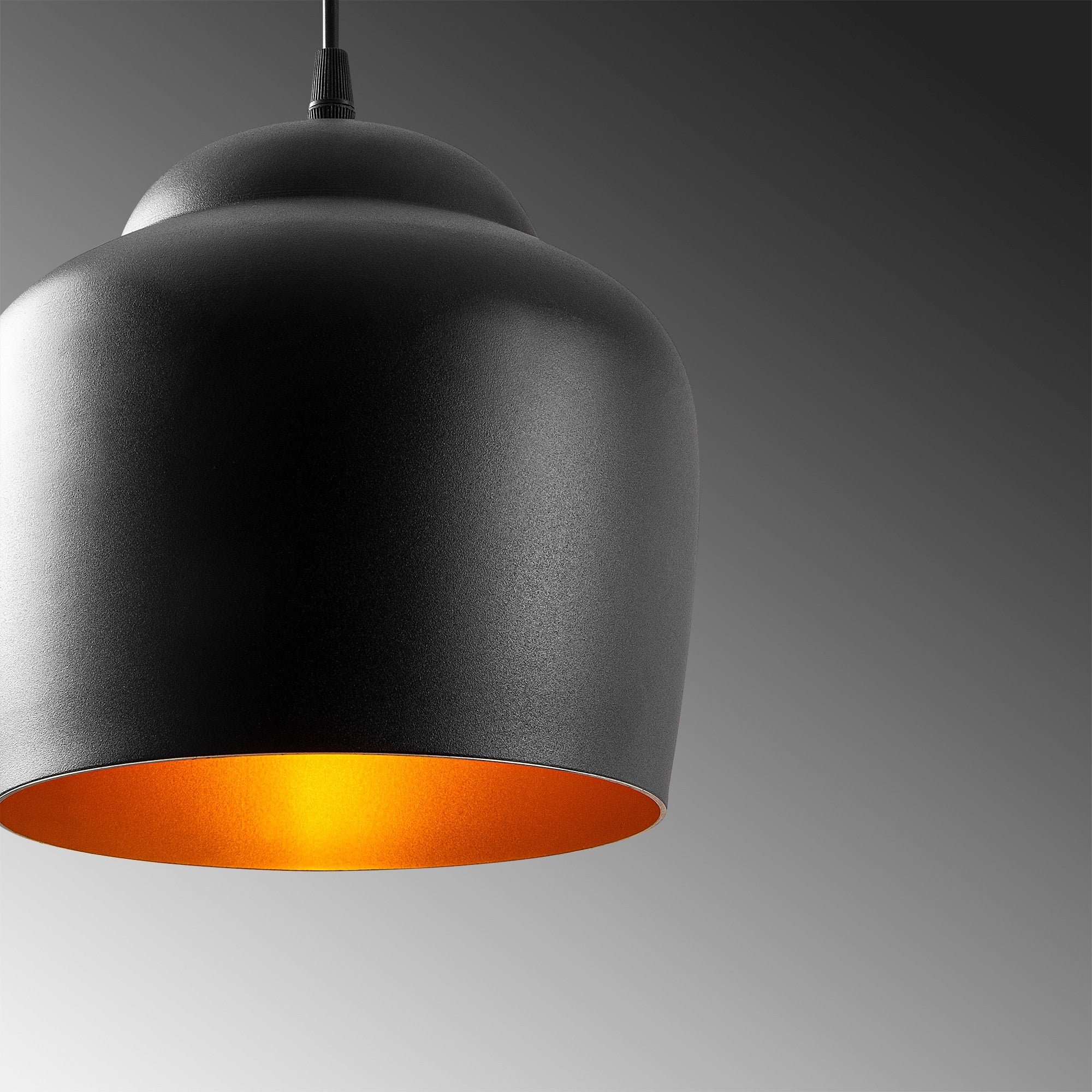 Candeeiro de Teto industrial moderno, corpo de metal preto, 22 x 22 cm, altura 123 cm, soquete E27, potência máxima de 40 W, iluminação elegante para decoração de casa e escritório