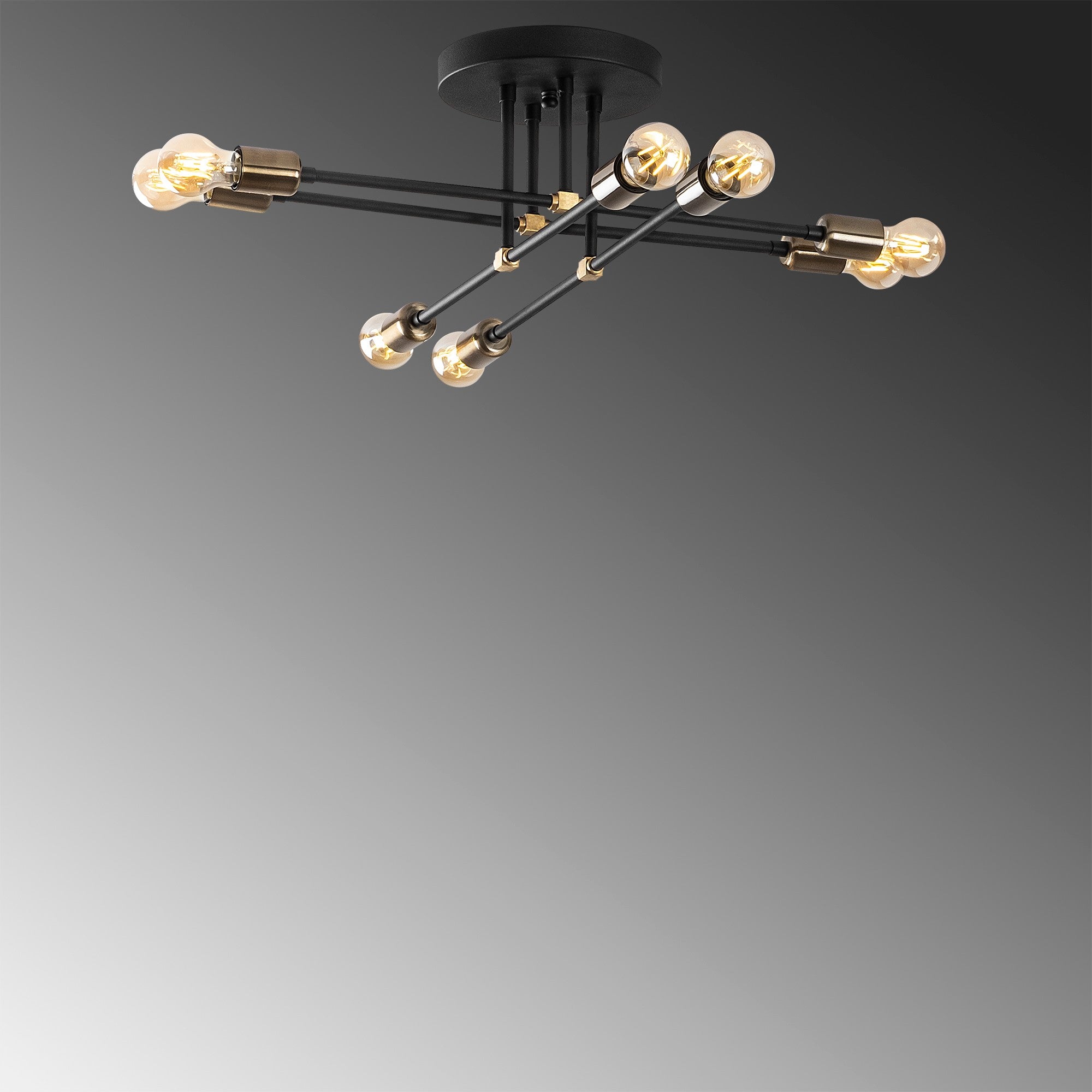 Candeeiro de Teto – 67 x 67 cm – Preto – Ferro