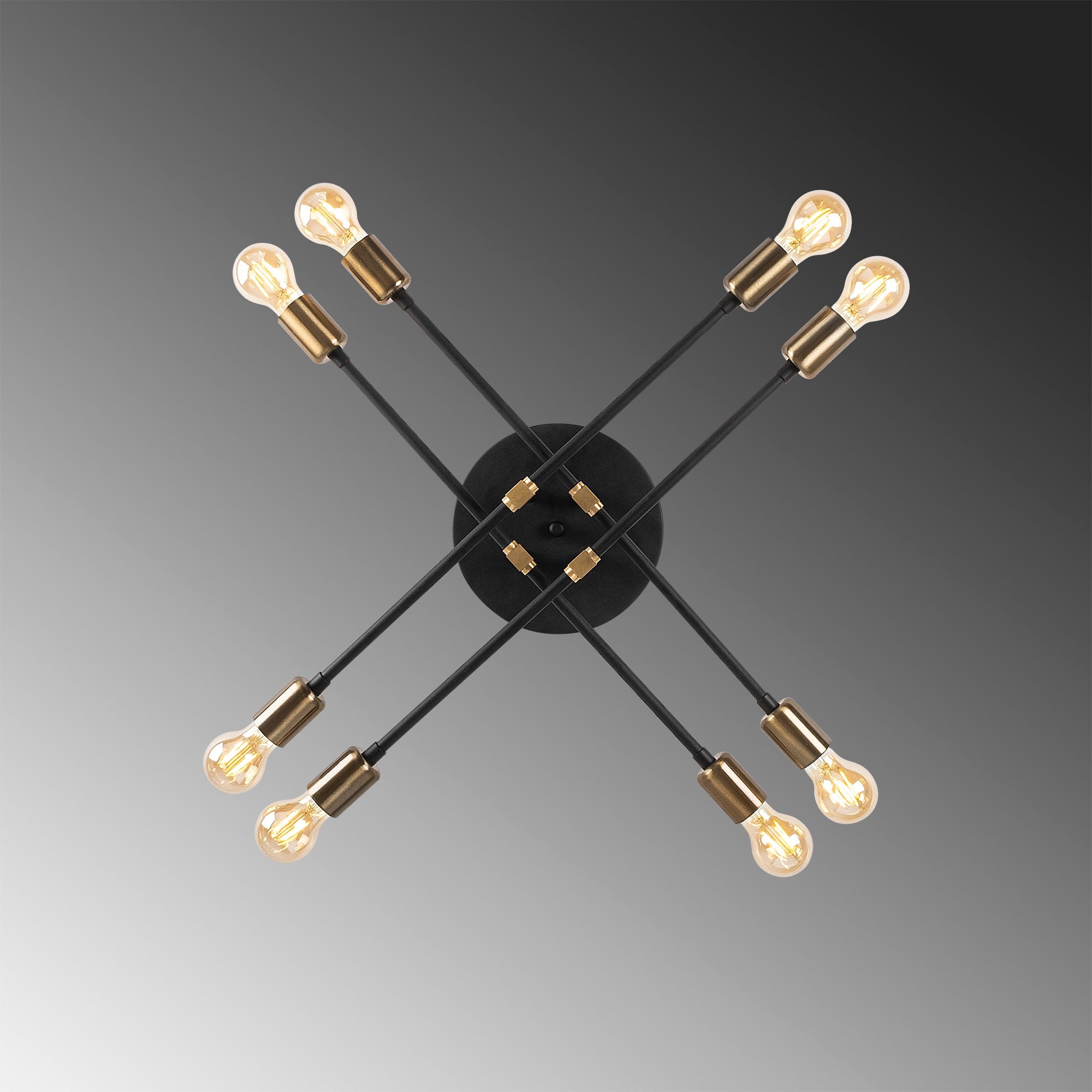 Candeeiro de Teto – 67 x 67 cm – Preto – Ferro