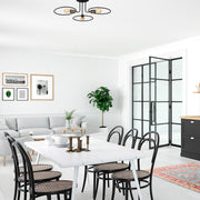 Candeeiro de Teto Moderno – 66 x 66 cm – Preto – Ferro