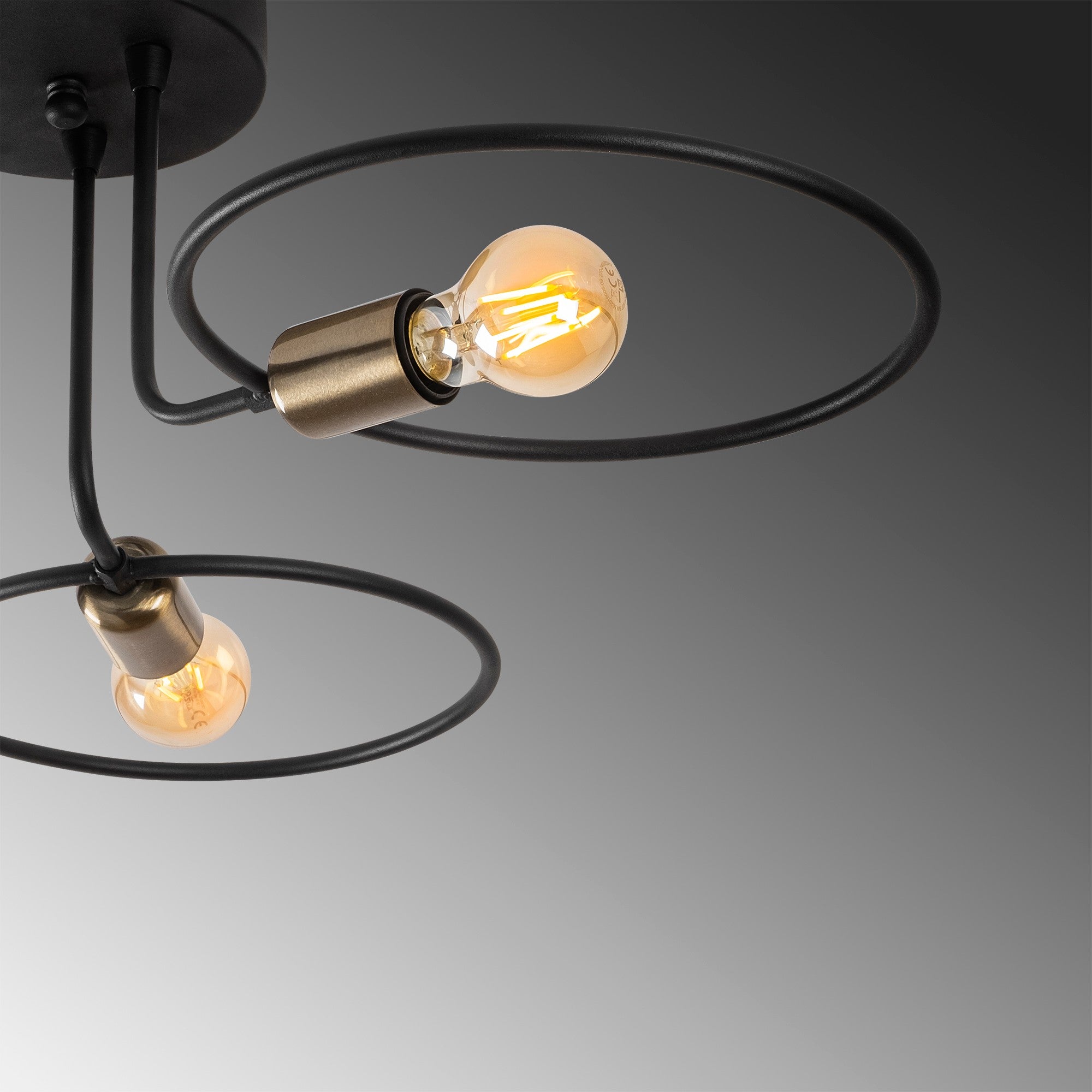 Candeeiro de Teto Moderno – 66 x 66 cm – Preto – Ferro