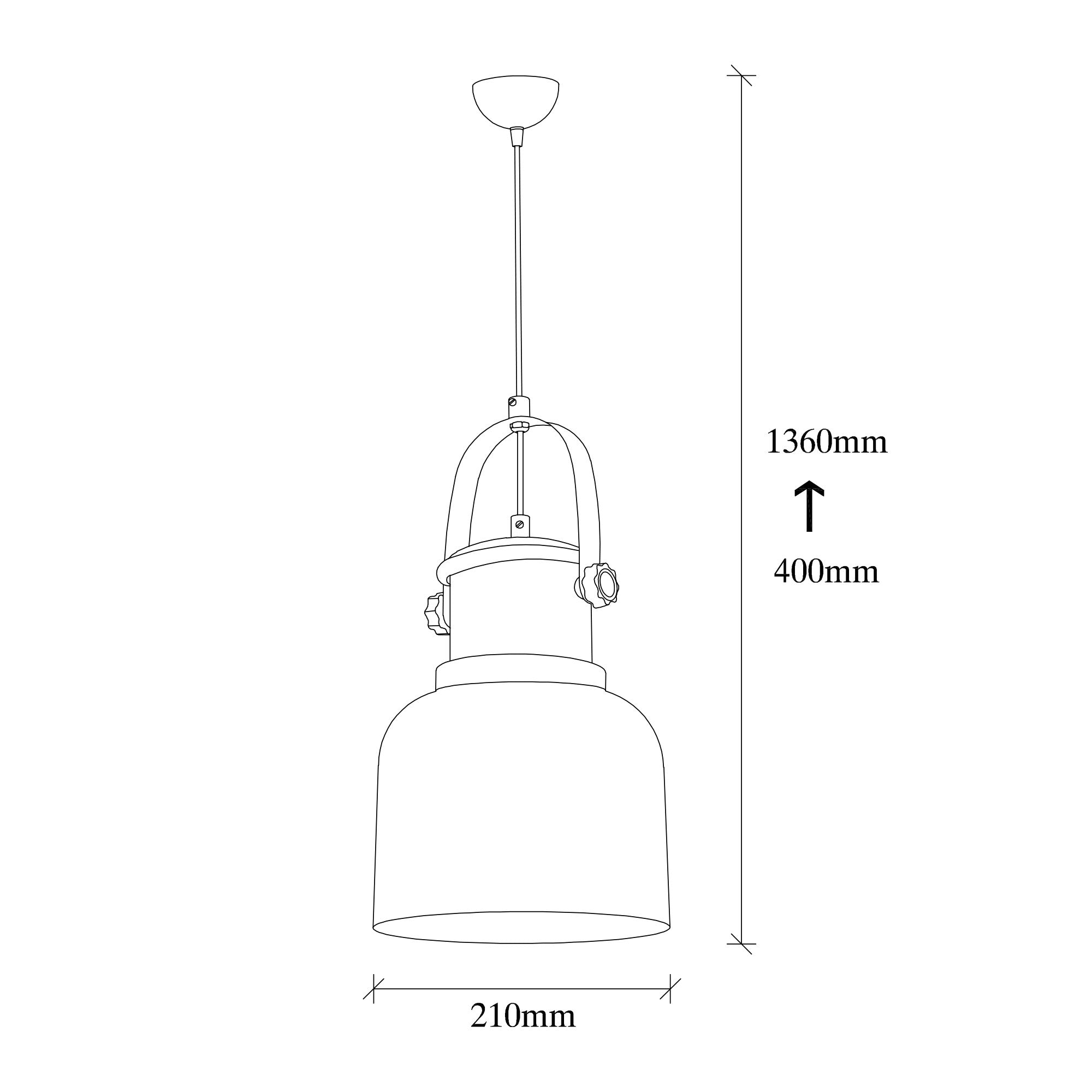 Candeeiro de Teto moderno de cobre, altura ajustável de 136 cm, tampa de 21 cm, soquete E27, design vintage e glamouroso | Perfeito para decoração escandinava