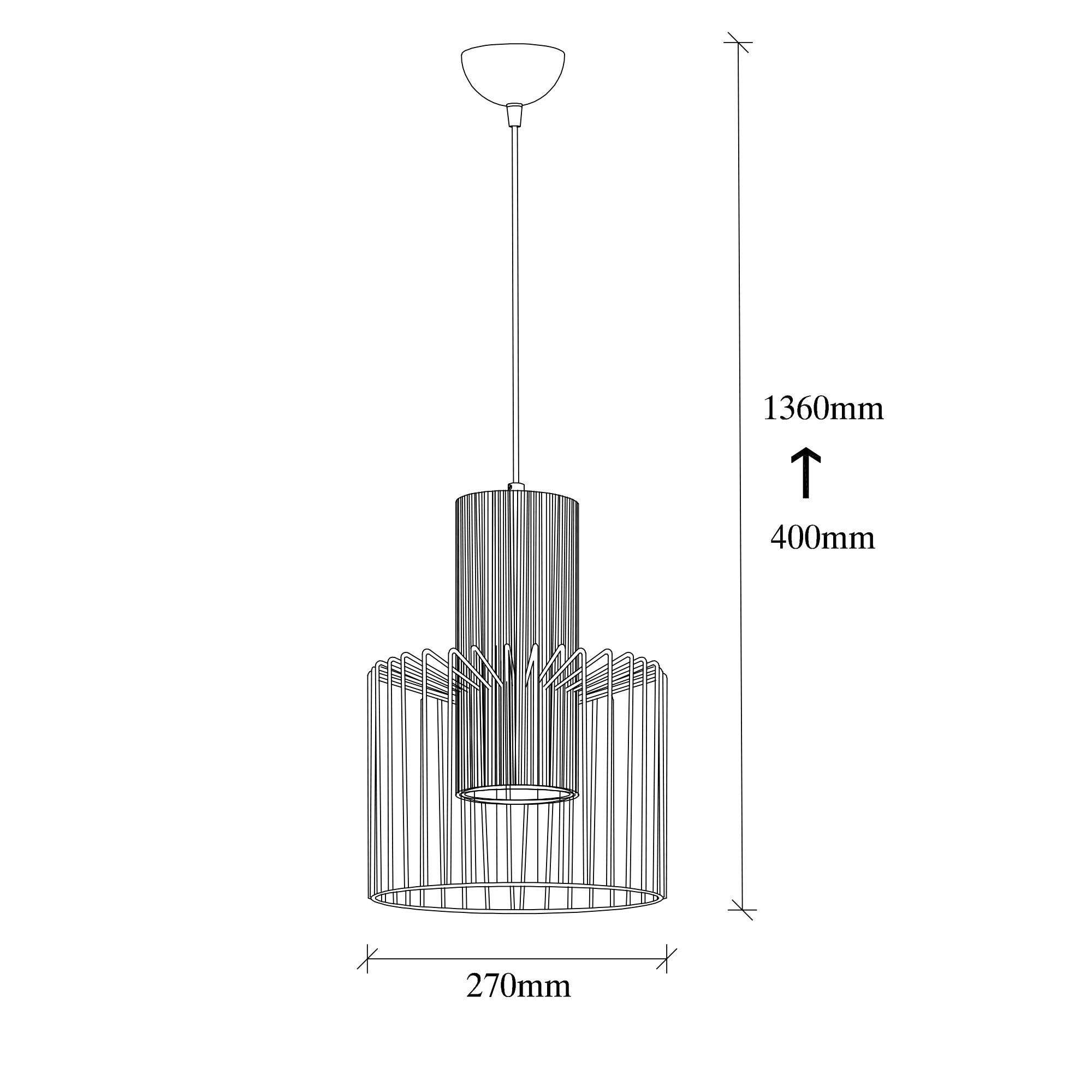 Candeeiro de Teto Industrial – 27 x 27 cm – Preto – Metal