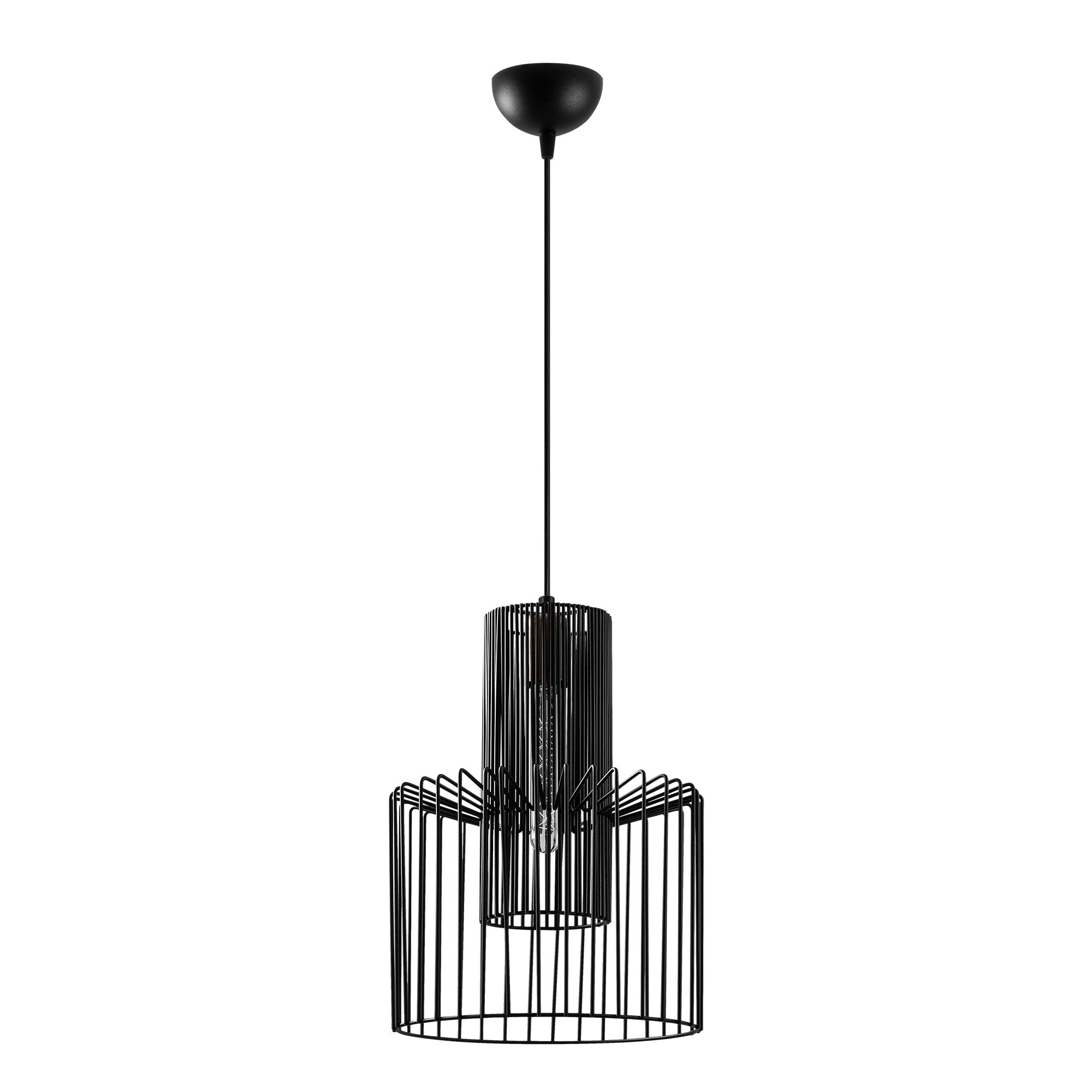 Candeeiro de Teto Industrial – 27 x 27 cm – Preto – Metal