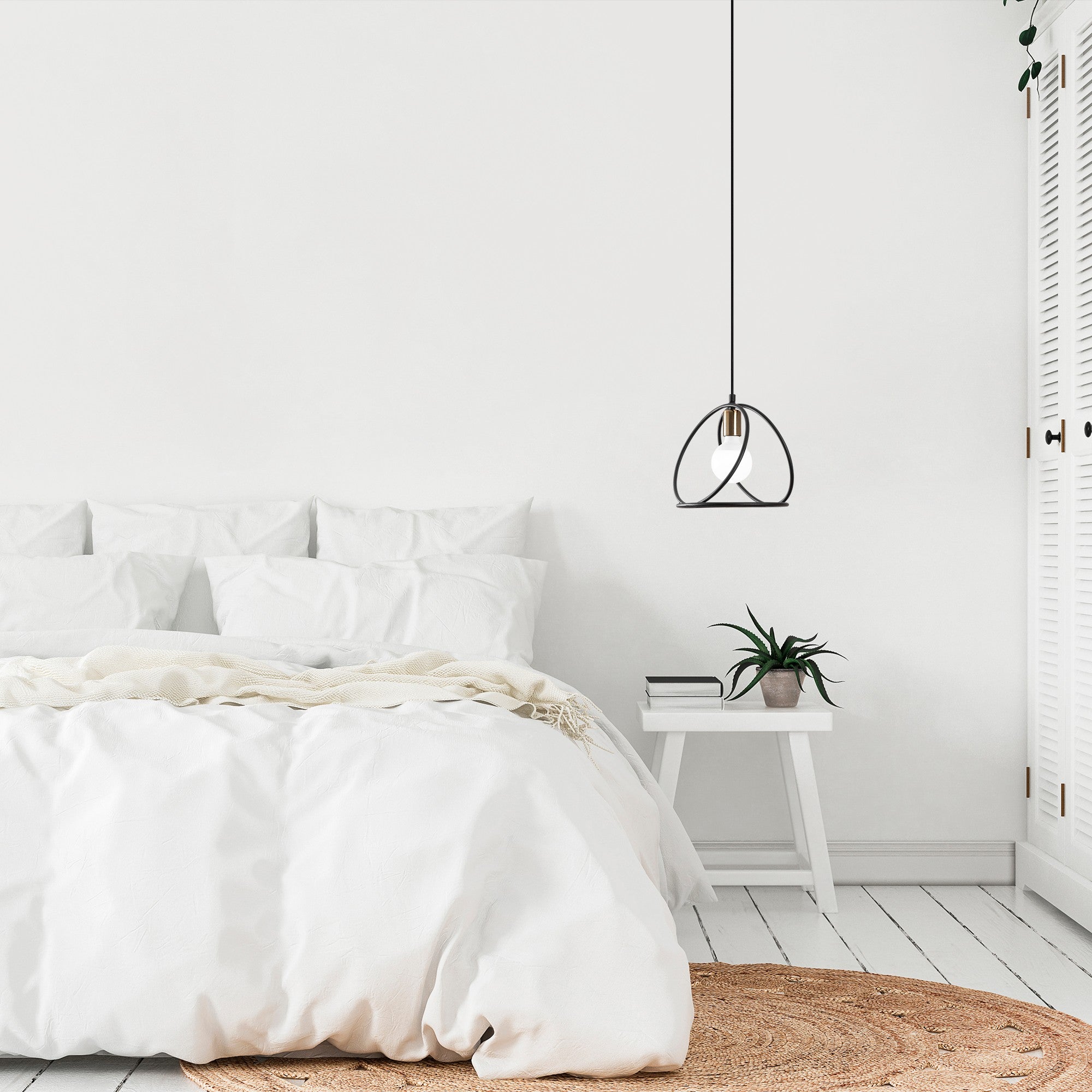 Candeeiro de Teto – 26 x 123 cm – Preto – Metal