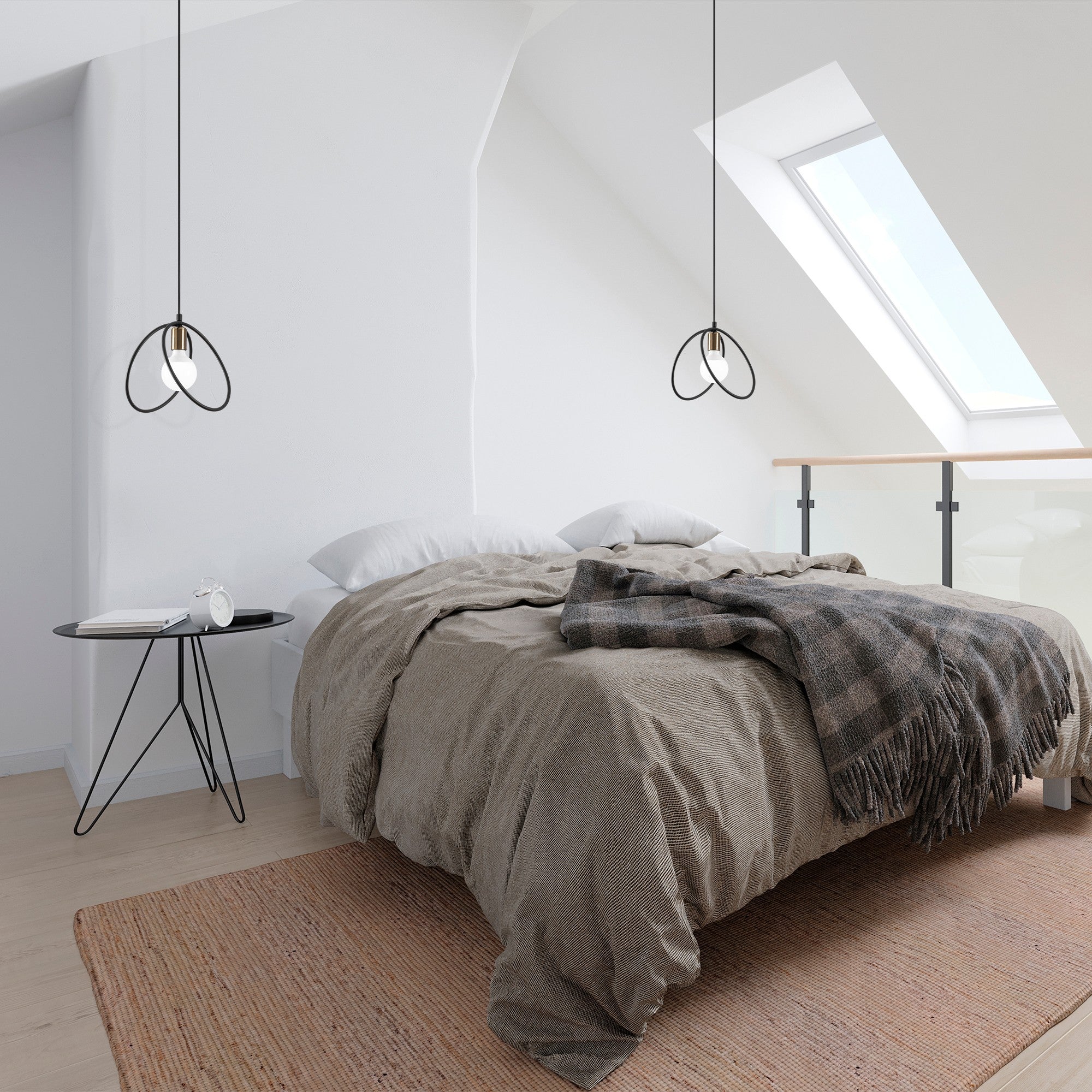 Candeeiro de Teto – 24x24 cm – Preto – Metal