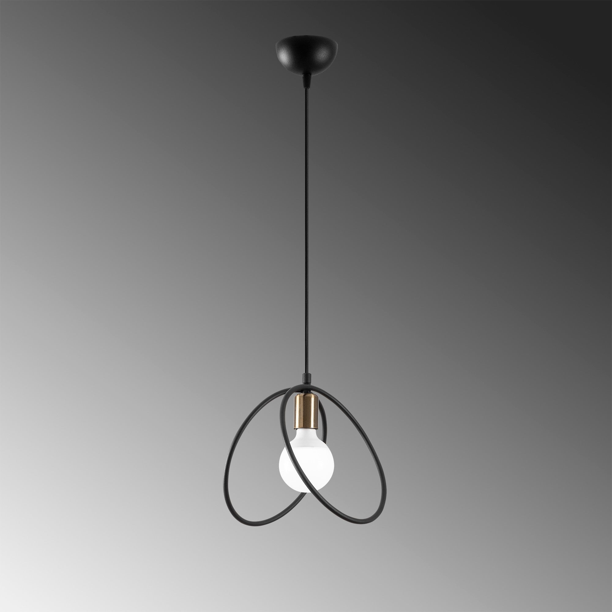 Candeeiro de Teto – 24x24 cm – Preto – Metal