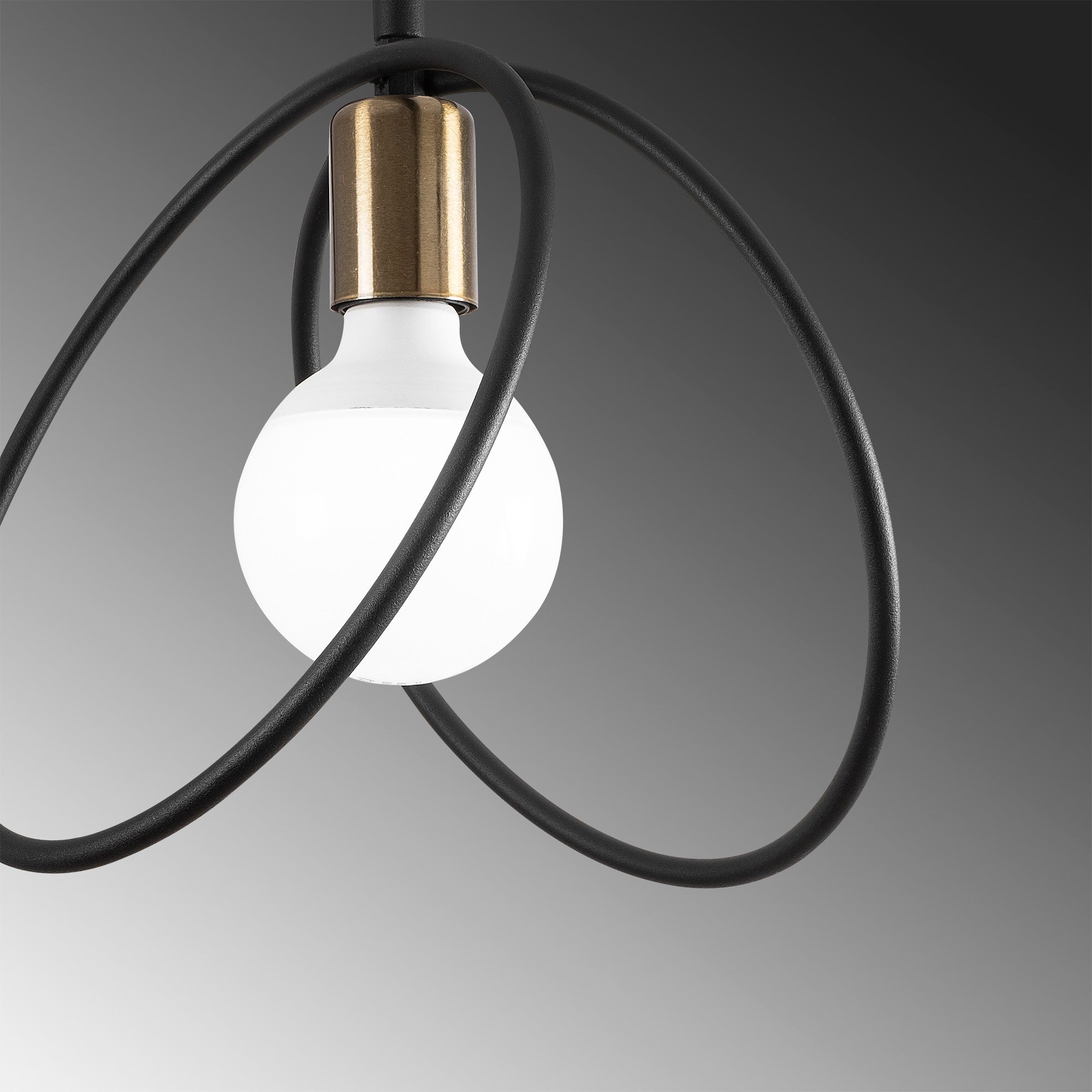 Candeeiro de Teto – 24x24 cm – Preto – Metal