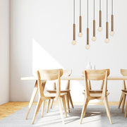 Lustre Vintage Elegante, Corpo em Metal, 75 x 24 cm, Altura 136 cm | Ajustável, 7 x E27, Máx. 40 W | Design Escandinavo Moderno e Glamouroso para Decoração de Casa