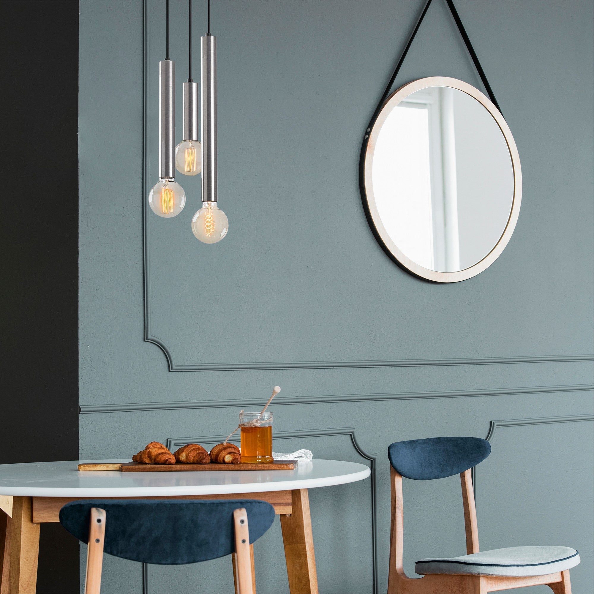 Candeeiro de Teto – 22x22 cm – Prateado – Metal