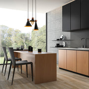 Candeeiro de Teto Preto Moderno, 67 x 67 cm, Altura 141 cm | Corpo em Metal, Altura Ajustável, 3 x E27 Máx. 40 W | Design Escandinavo Elegante para Decoração de Casa