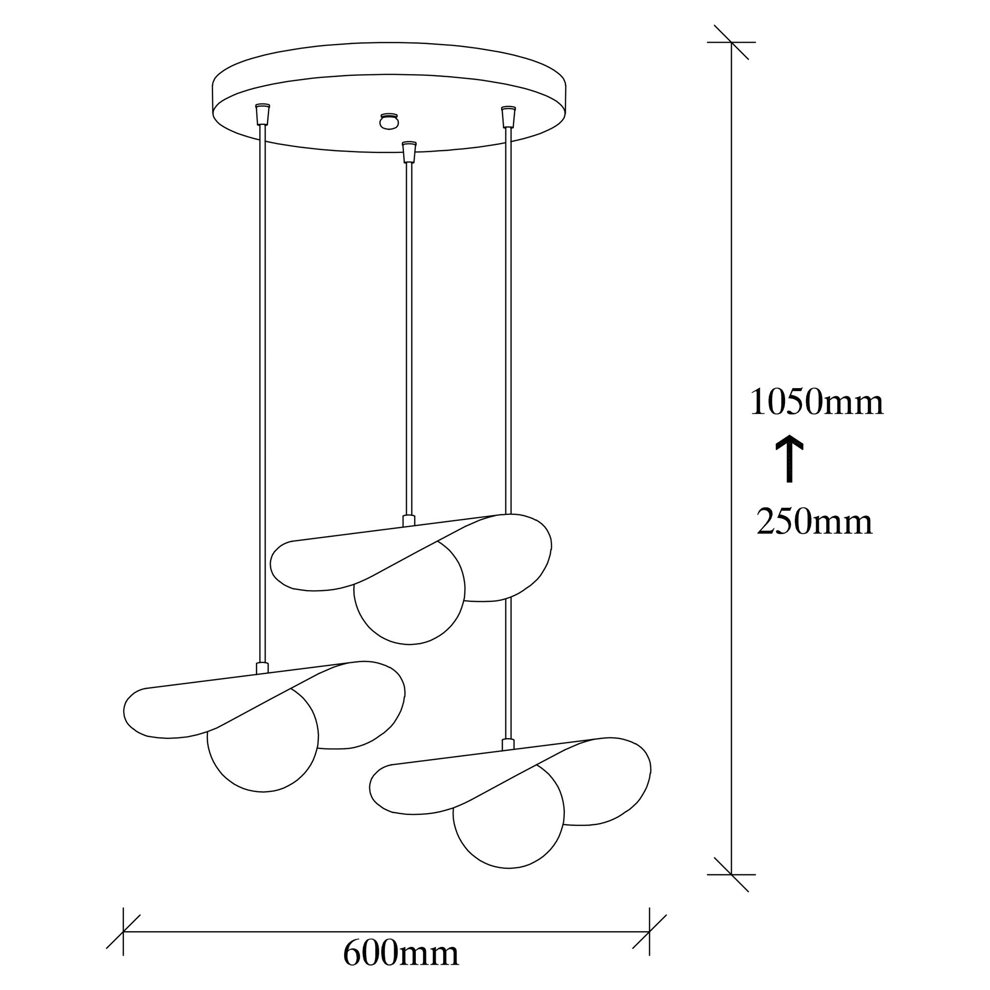 Candeeiro de Teto – 60 x 60 cm – Preto – Metal