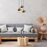 Lustre Vintage Elegante, Corpo em Metal, 44 x 44 cm, Altura 111 cm | Ajustável, 3 x E27, Máx. 40 W | Design Escandinavo Moderno e Glamouroso para Decoração de Casa