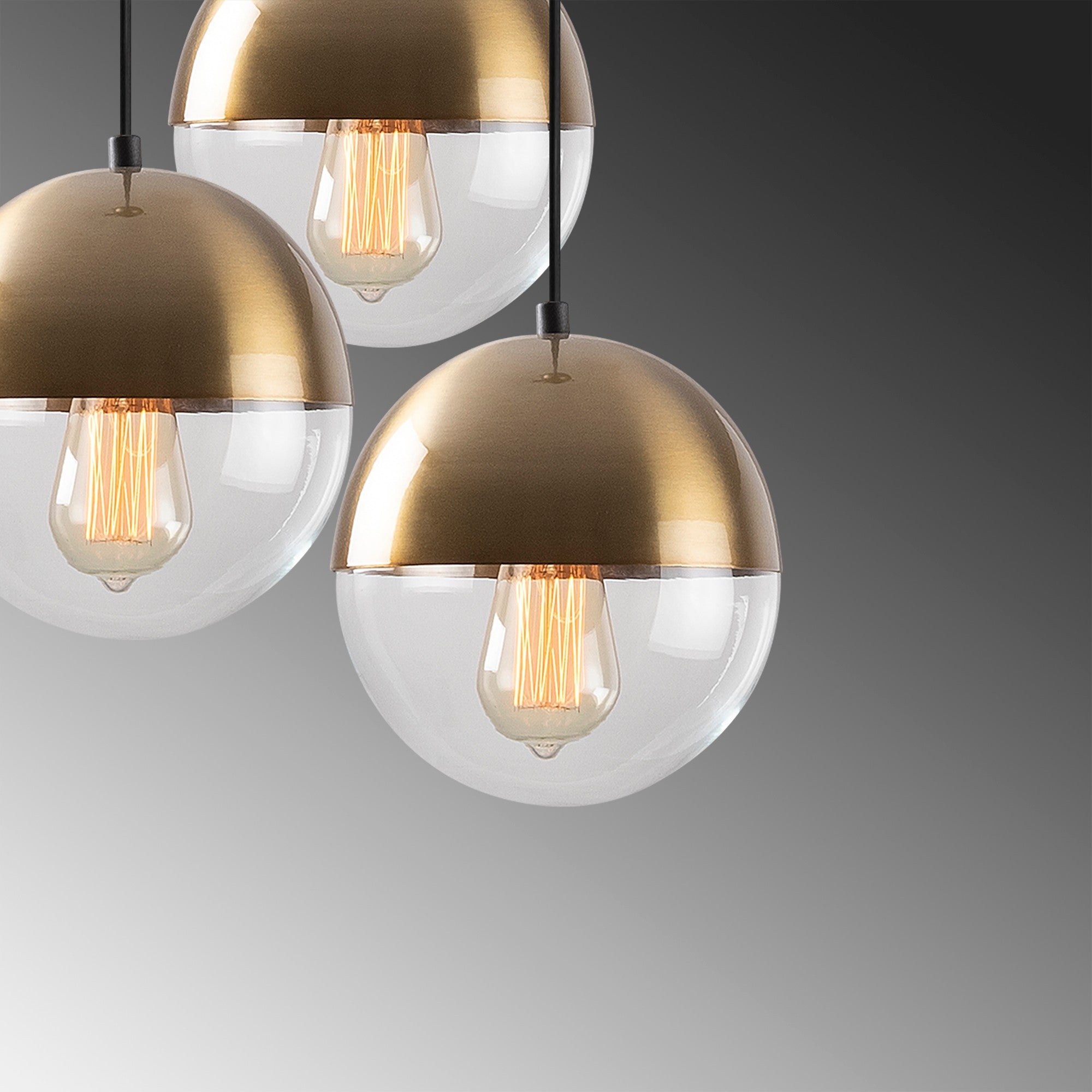 Lustre Vintage Elegante, Corpo em Metal, 44 x 44 cm, Altura 111 cm | Ajustável, 3 x E27, Máx. 40 W | Design Escandinavo Moderno e Glamouroso para Decoração de Casa