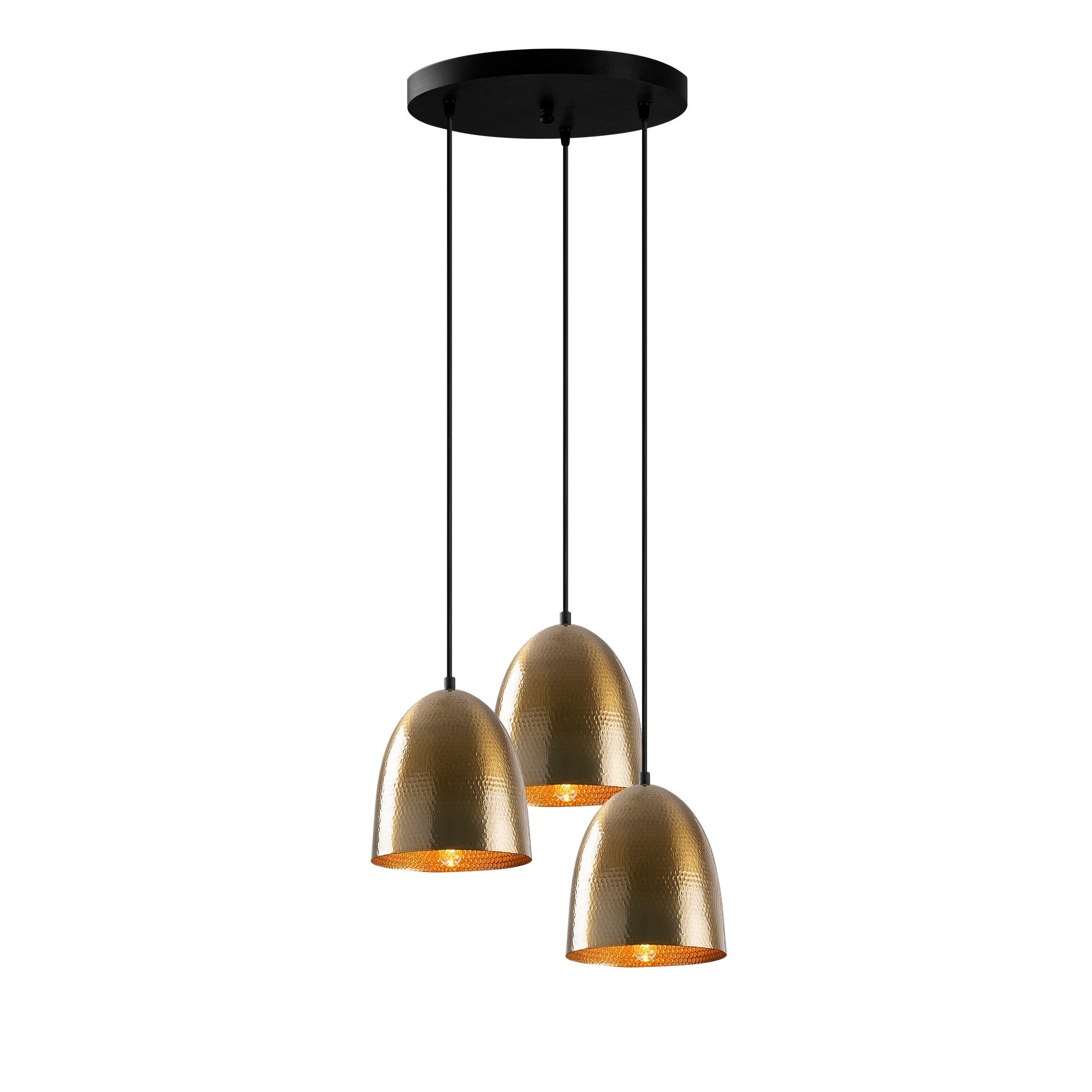 Lustre Vintage Moderno, Corpo em Metal, 44 x 44 cm, Altura 125 cm | Ajustável, 3 x E27 Máx. 40 W | Design Glamouroso e Escandinavo para Espaços Elegantes