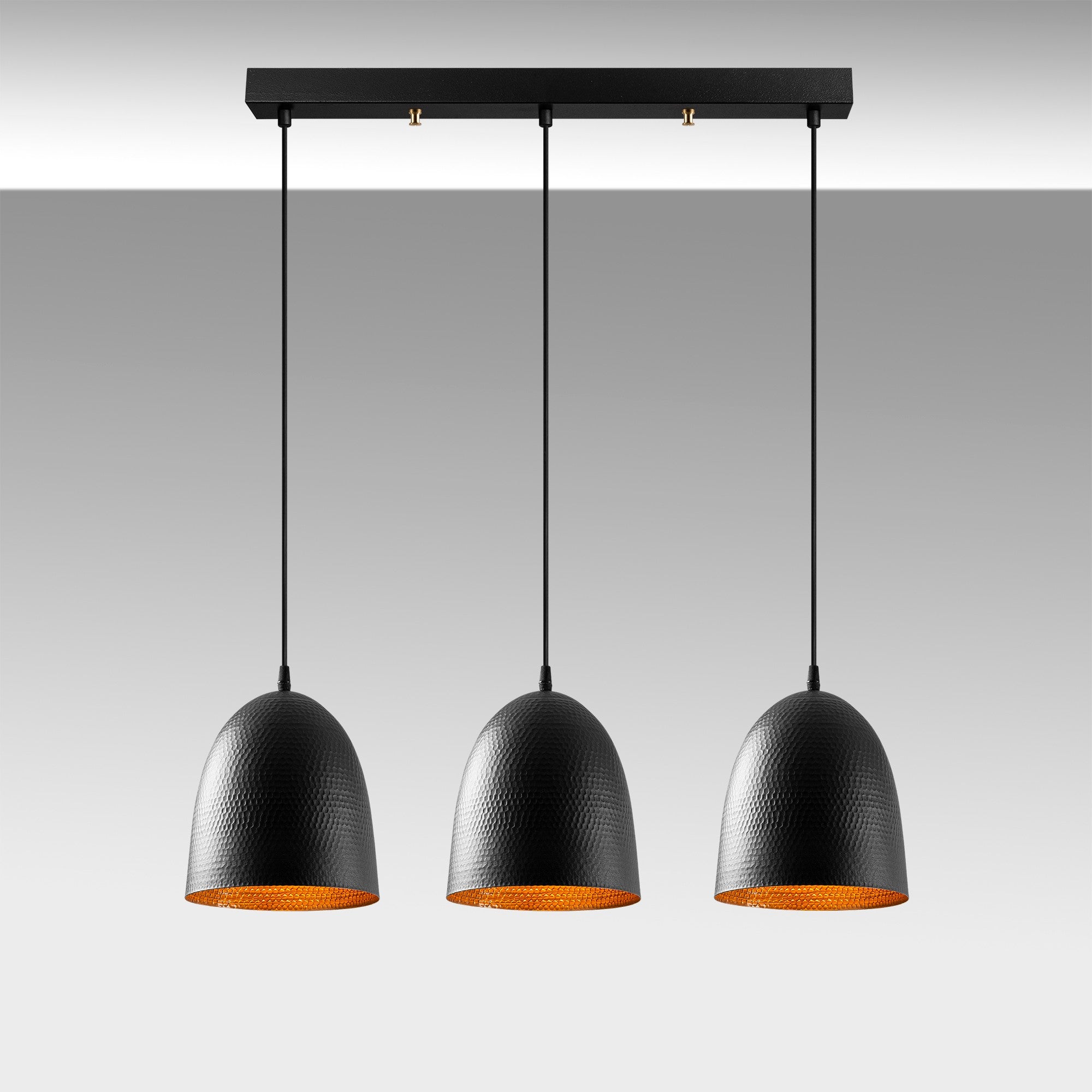 Candeeiro de Teto industrial moderno – 70 x 20 cm – Preto – Metal