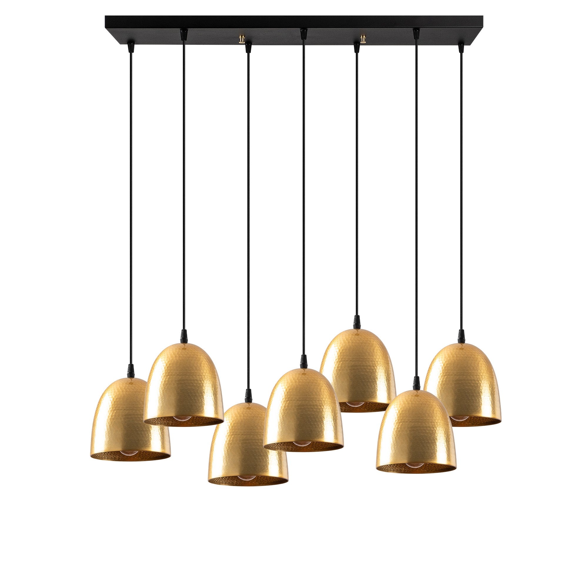 Candeeiro de Teto Dourado Elegante, 85 x 35 cm, Altura 113 cm | Ajustável, 7 x E27, Máx. 40 W | Design Escandinavo Moderno para Decoração Glamourosa