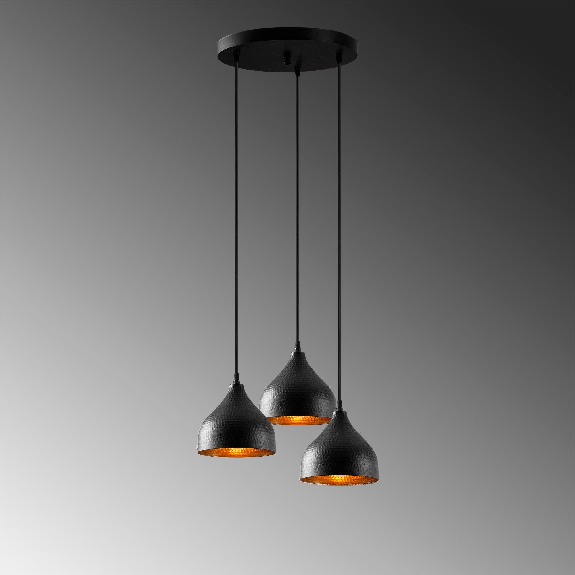 Candeeiro de Teto Industrial Moderno – 42 x 42 cm – Preto – Metal