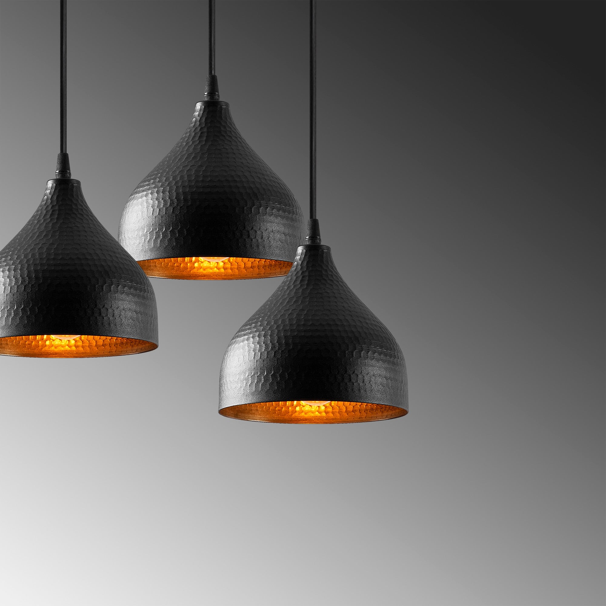 Candeeiro de Teto Industrial Moderno – 42 x 42 cm – Preto – Metal