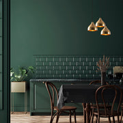 Candeeiro de Teto Vintage Elegante, 42 x 42 cm, Altura Ajustável 114 cm | Corpo de Metal, 3 x E27 Máx. 40 W | Design Escandinavo Moderno e Glamouroso para Decoração de Casa