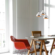 Candeeiro de Teto escandinavo elegante, corpo de metal, 42 x 42 cm, altura 114 cm | Ajustável, 3 x E27 máx. 40 W, acabamento prateado | Perfeito para interiores modernos