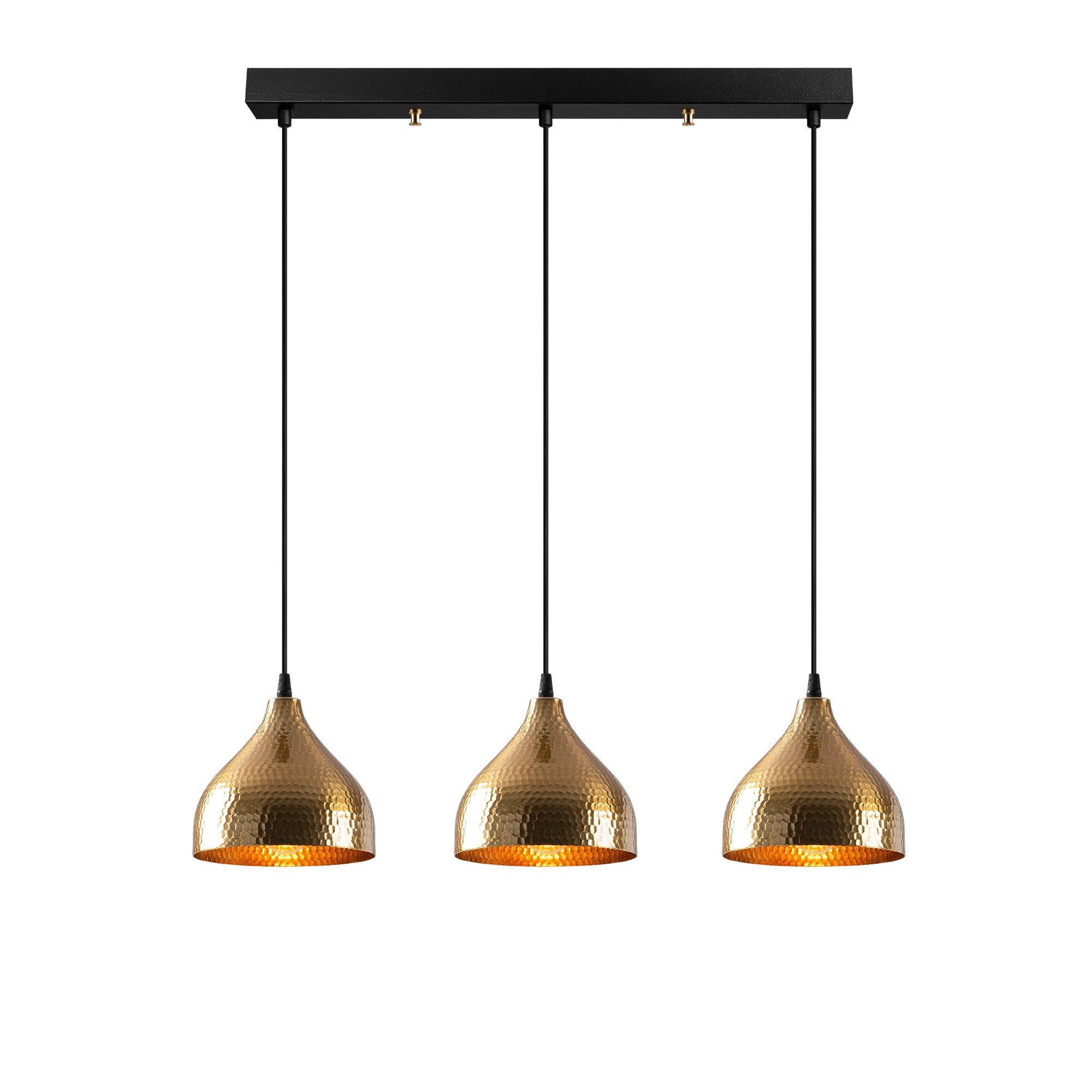Lustre Vintage Elegante, Corpo em Metal, 68 x 18 cm, Altura 114 cm | Ajustável, 3 x E27 máx. 40 W | Design Escandinavo Moderno e Glamouroso para Decoração de Casa