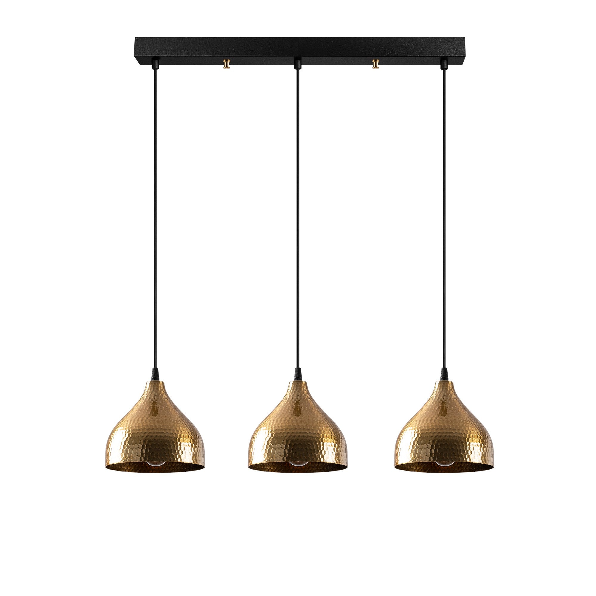 Lustre Vintage Elegante, Corpo em Metal, 68 x 18 cm, Altura 114 cm | Ajustável, 3 x E27 máx. 40 W | Design Escandinavo Moderno e Glamouroso para Decoração de Casa