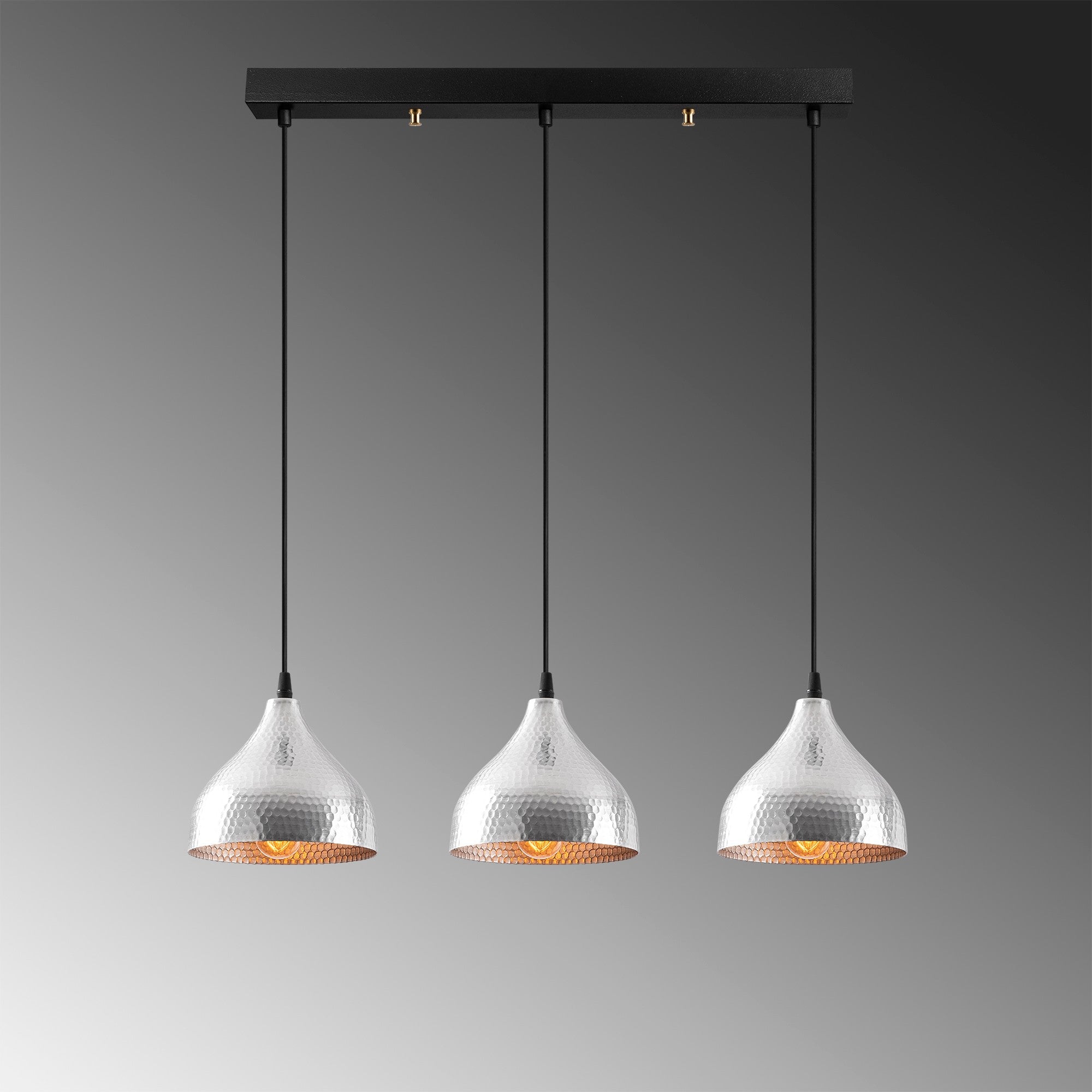 Candeeiro de Teto – 68 x 18 cm – Prateado – Metal