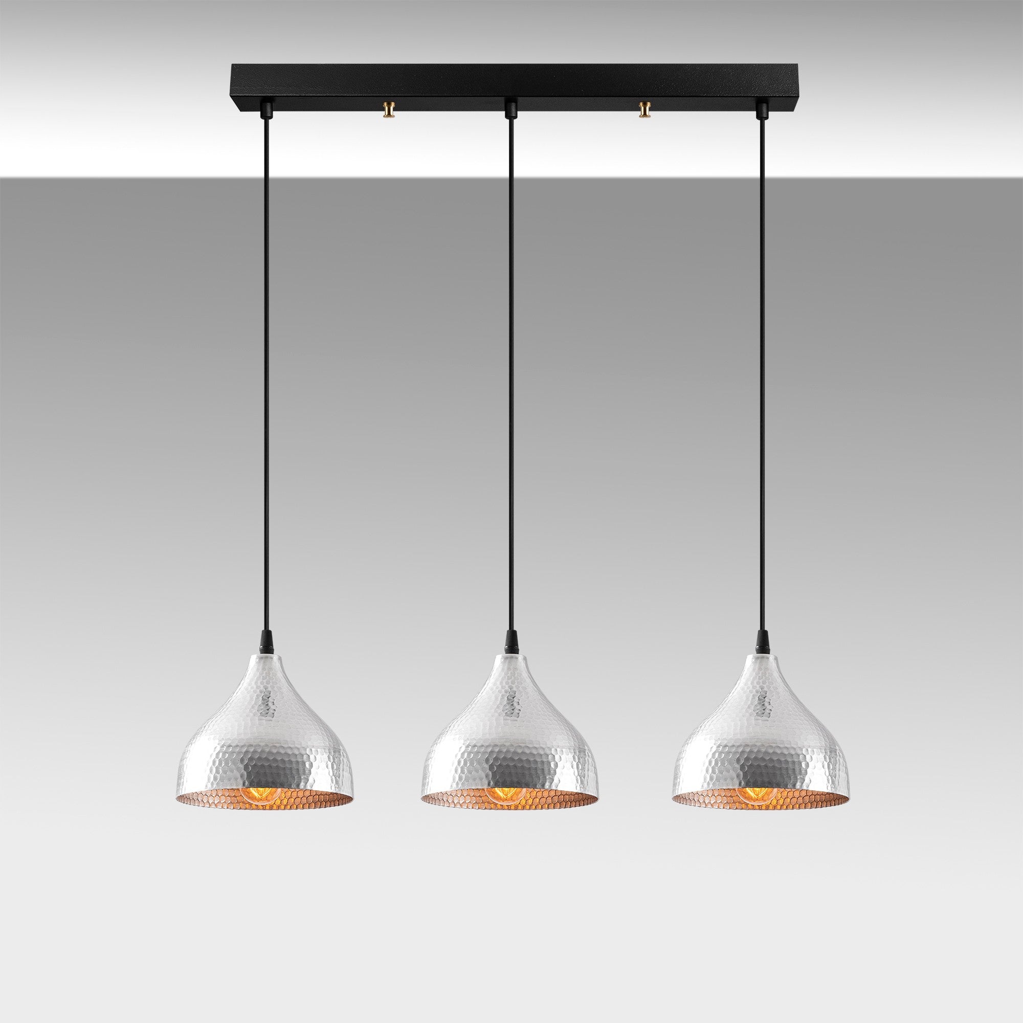 Candeeiro de Teto – 68 x 18 cm – Prateado – Metal