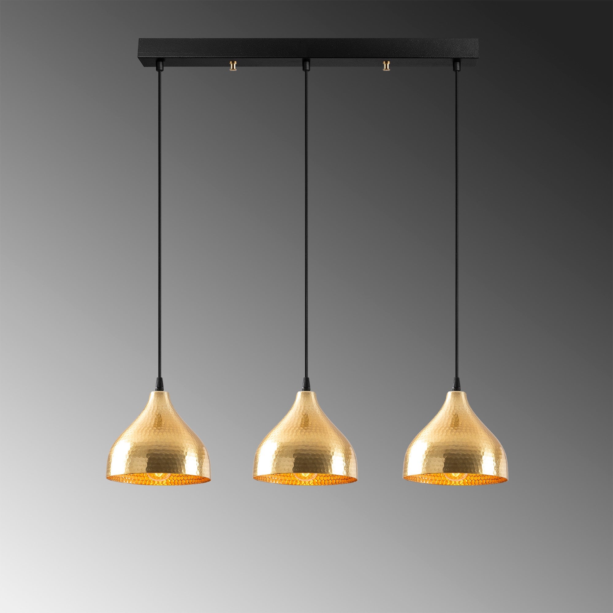 Candeeiro de Teto – 68 x 18 cm – Dourado – Metal