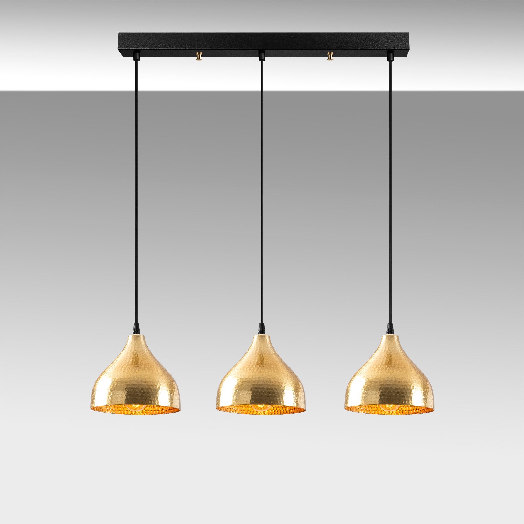 Candeeiro de Teto – 68 x 18 cm – Dourado – Metal