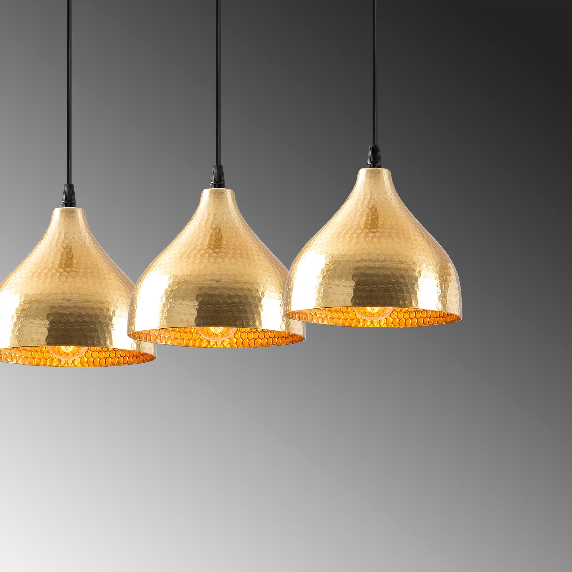 Candeeiro de Teto – 68 x 18 cm – Dourado – Metal