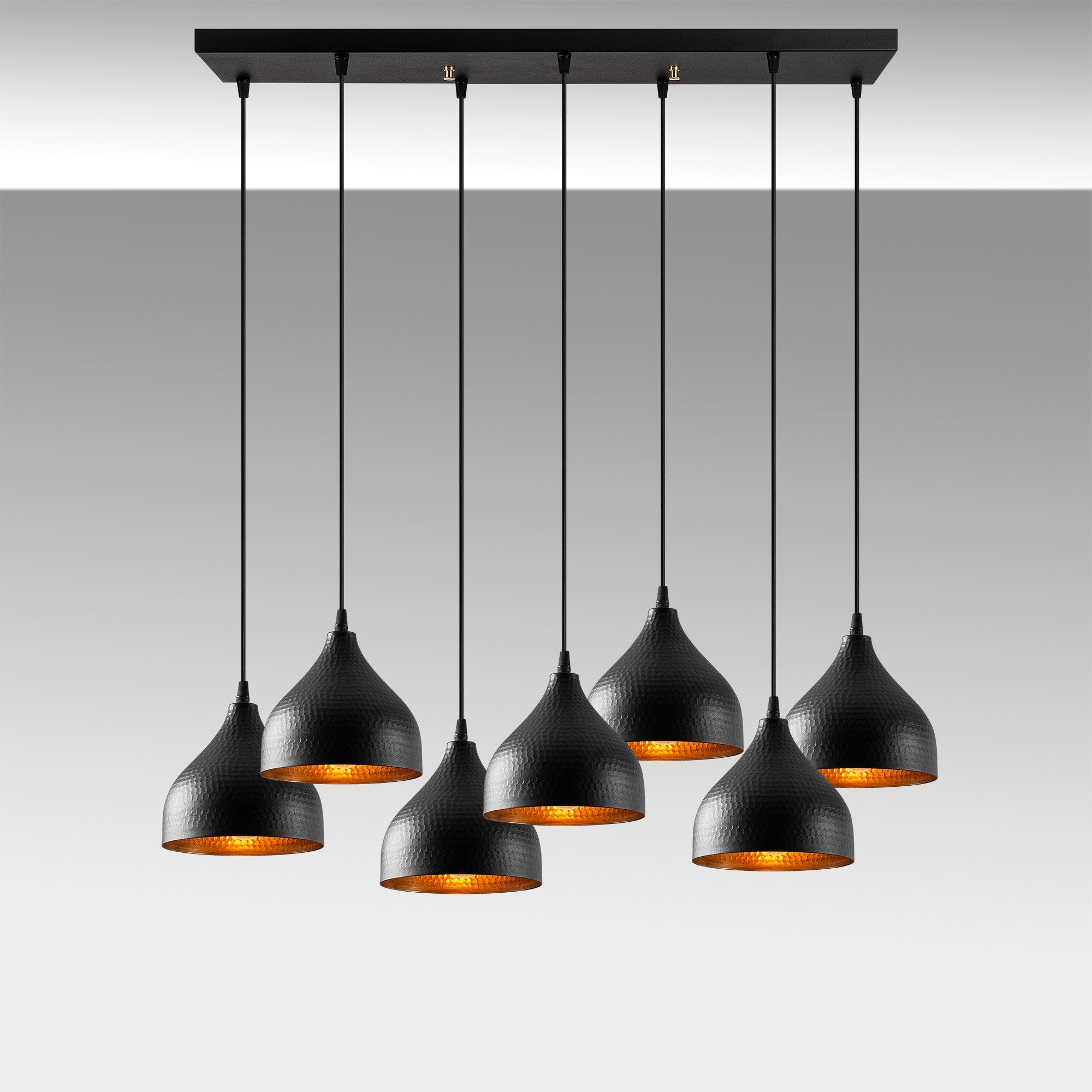 Candeeiro de Teto – 88 x 40 cm – Preto – Metal