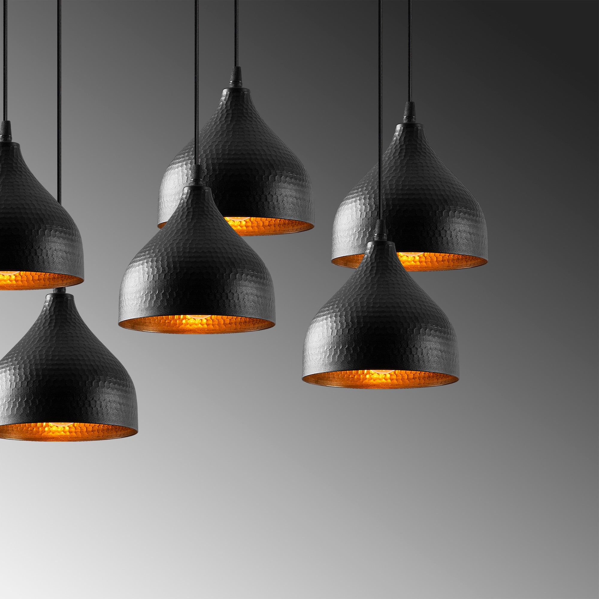 Candeeiro de Teto – 88 x 40 cm – Preto – Metal