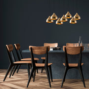 Lustre Vintage Elegante, Corpo em Metal, 88 x 40 cm, Altura 114 cm | Ajustável, 7 x E27 Máx. 40 W | Design Escandinavo Moderno e Glamouroso para Decoração de Casa