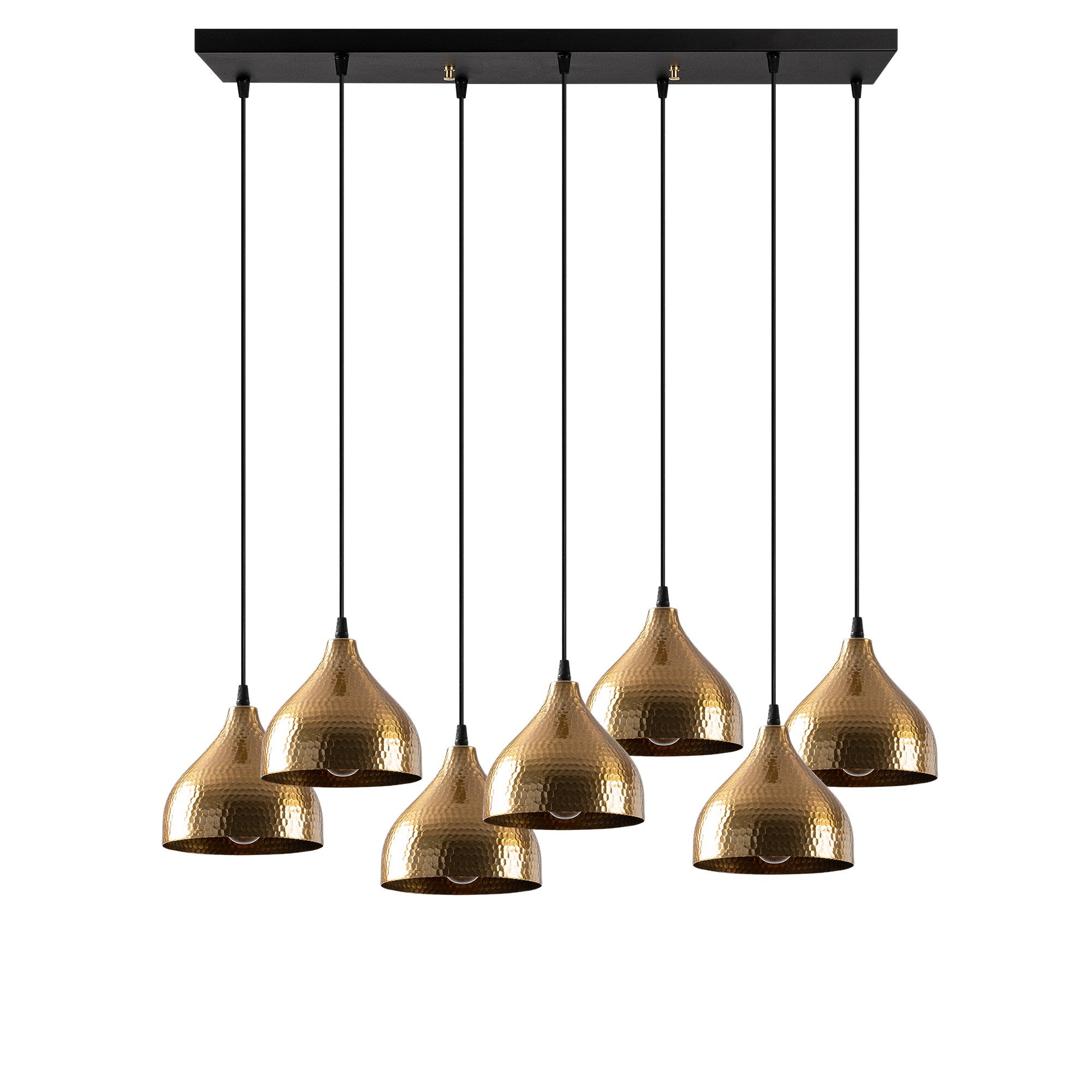Lustre Vintage Elegante, Corpo em Metal, 88 x 40 cm, Altura 114 cm | Ajustável, 7 x E27 Máx. 40 W | Design Escandinavo Moderno e Glamouroso para Decoração de Casa