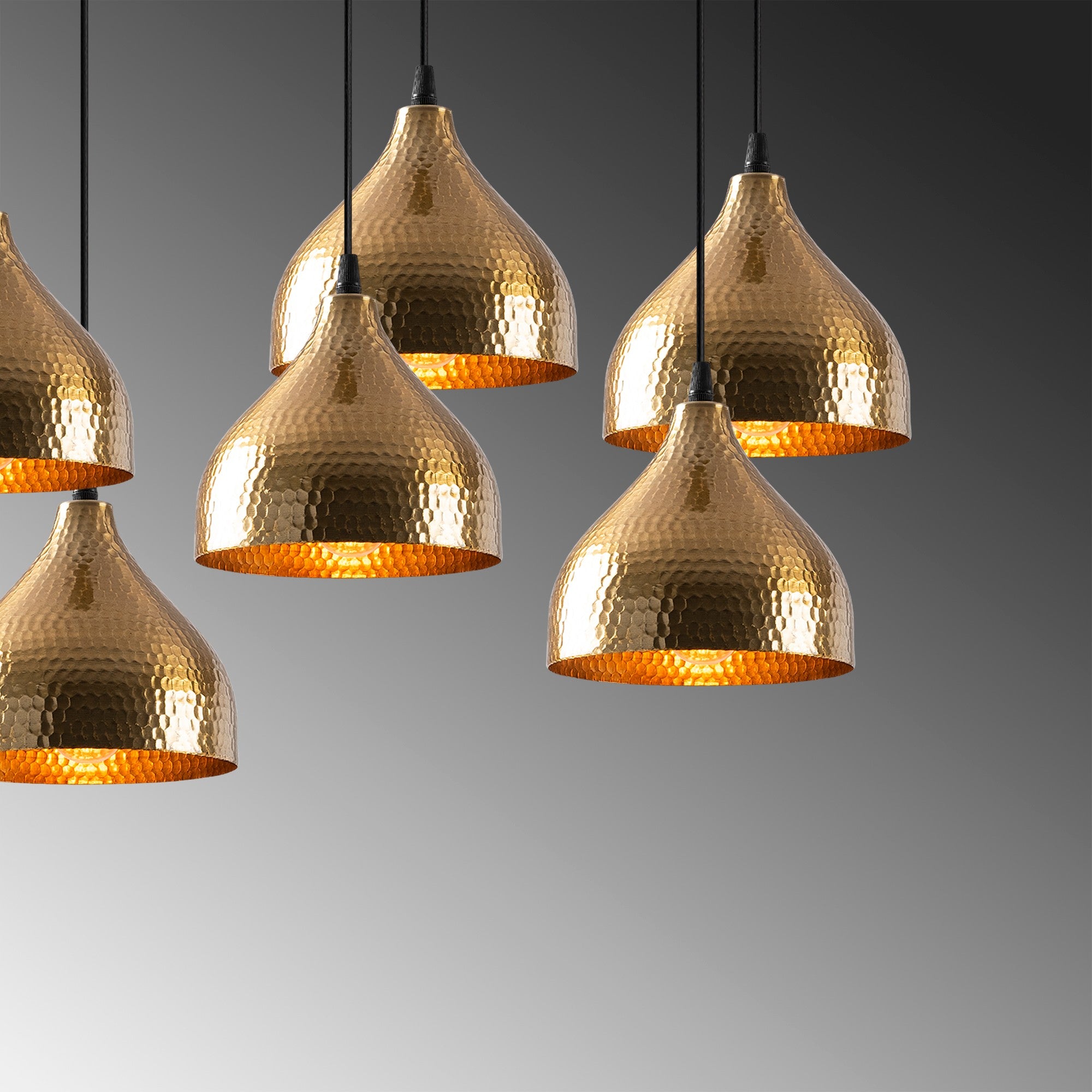 Lustre Vintage Elegante, Corpo em Metal, 88 x 40 cm, Altura 114 cm | Ajustável, 7 x E27 Máx. 40 W | Design Escandinavo Moderno e Glamouroso para Decoração de Casa