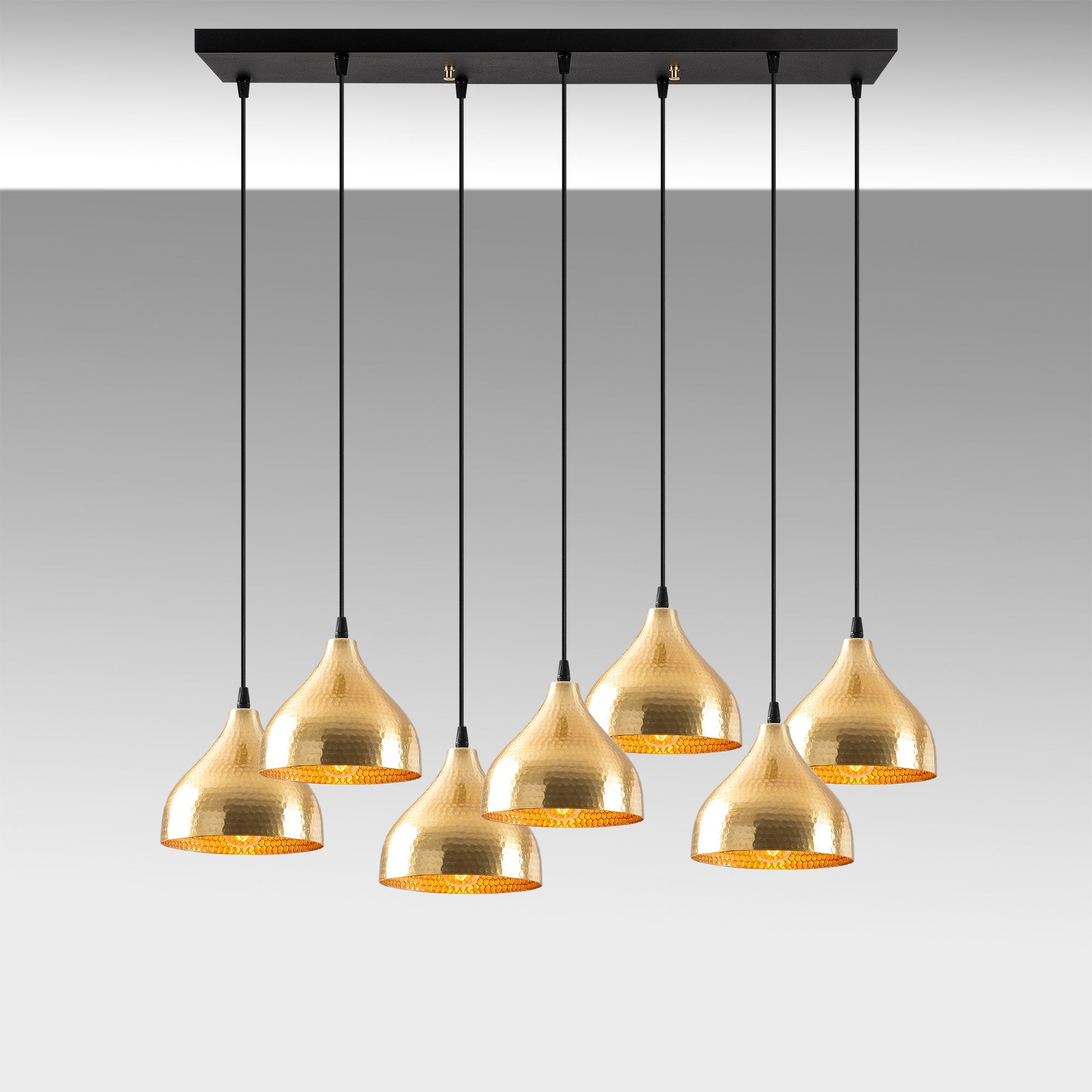 Candeeiro de Teto moderno – 88 x 40 cm – dourado – metal