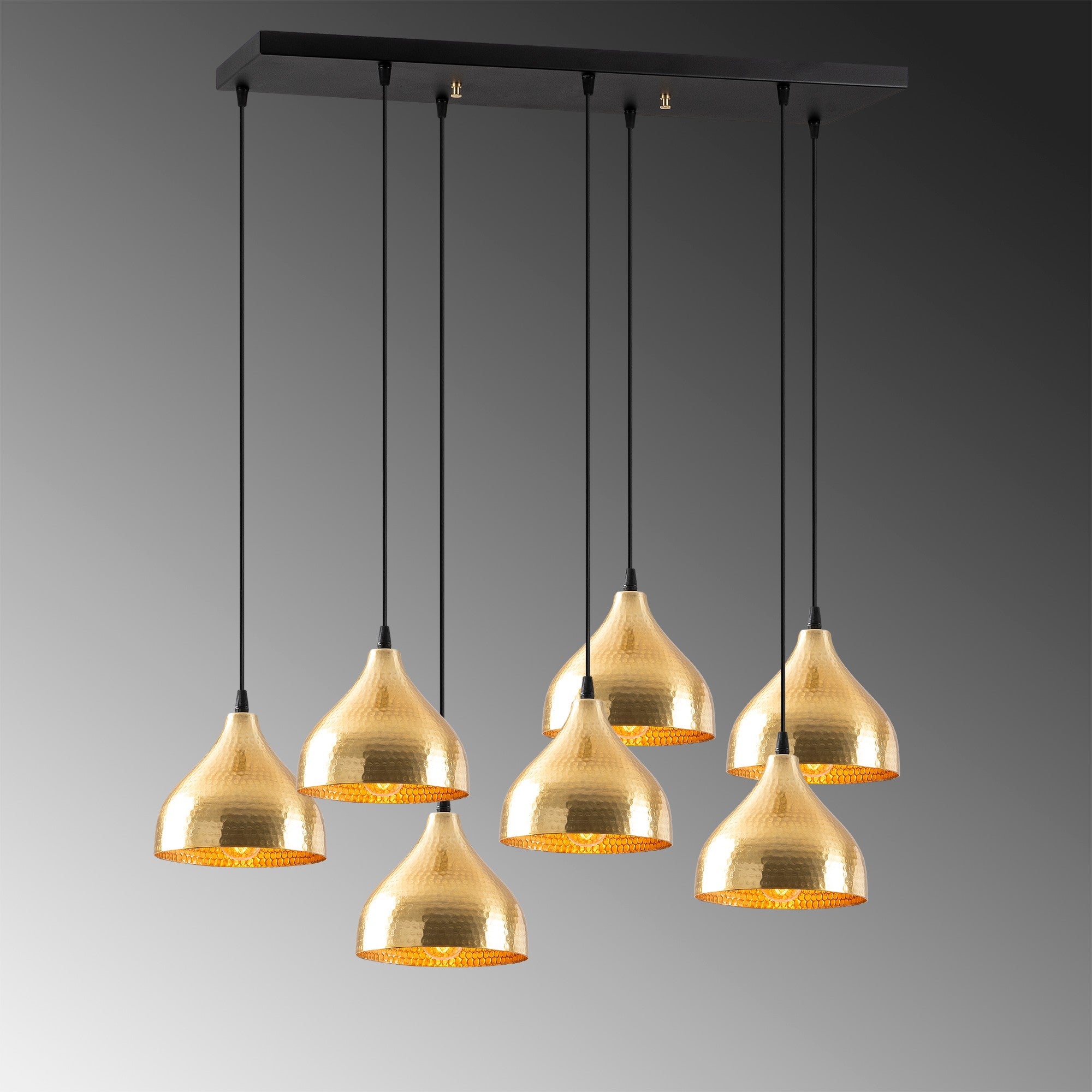 Candeeiro de Teto moderno – 88 x 40 cm – dourado – metal