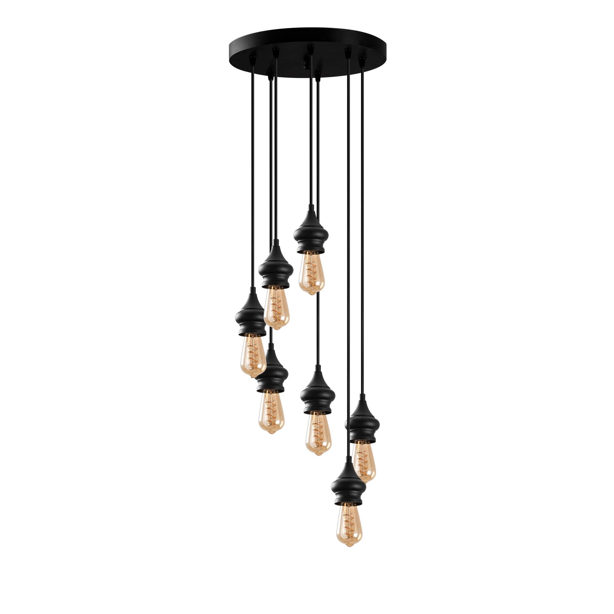 Candeeiro de Teto Industrial – 44 x 44 cm – Preto – Metal