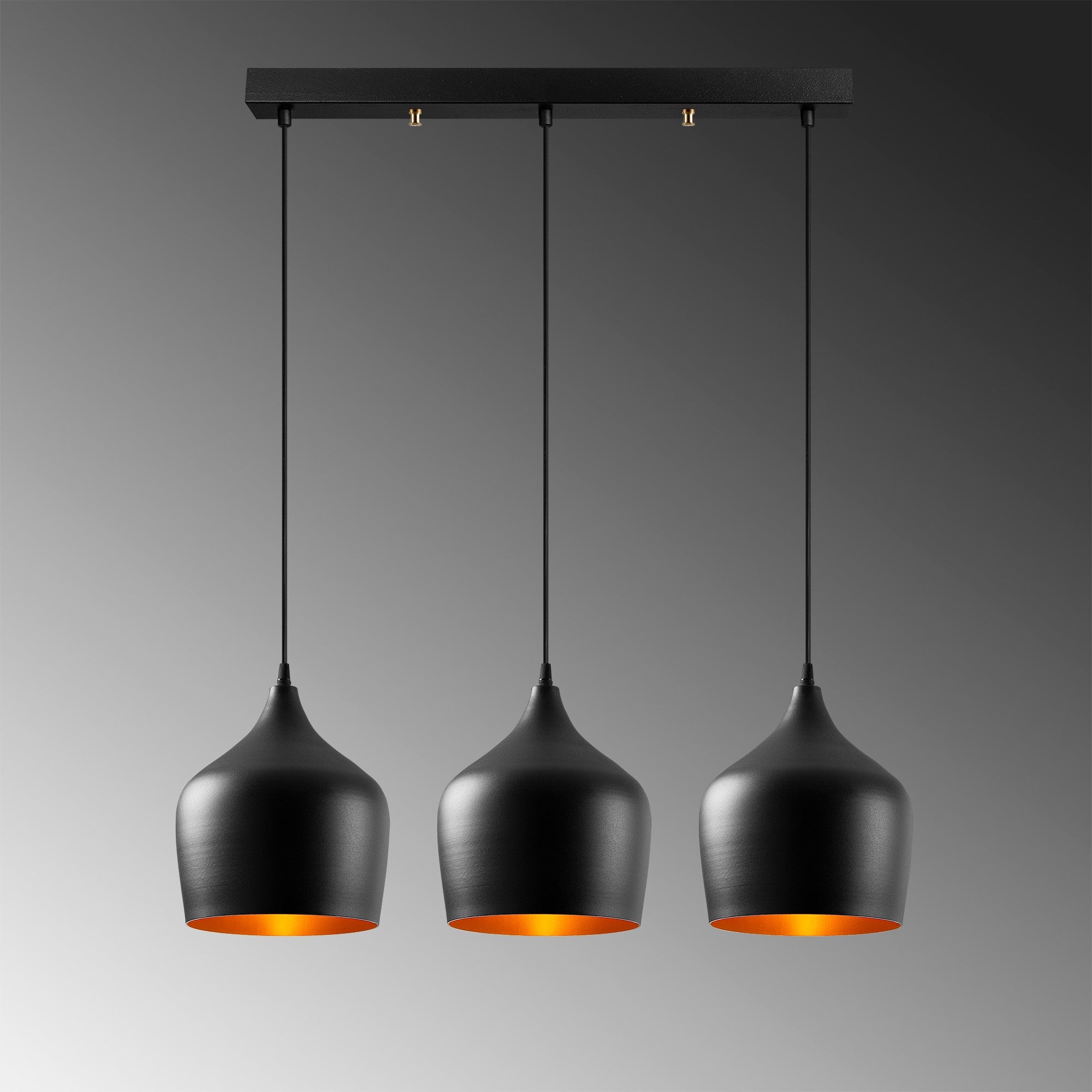 Candeeiro de Teto – 72 x 22 cm – Preto – Metal