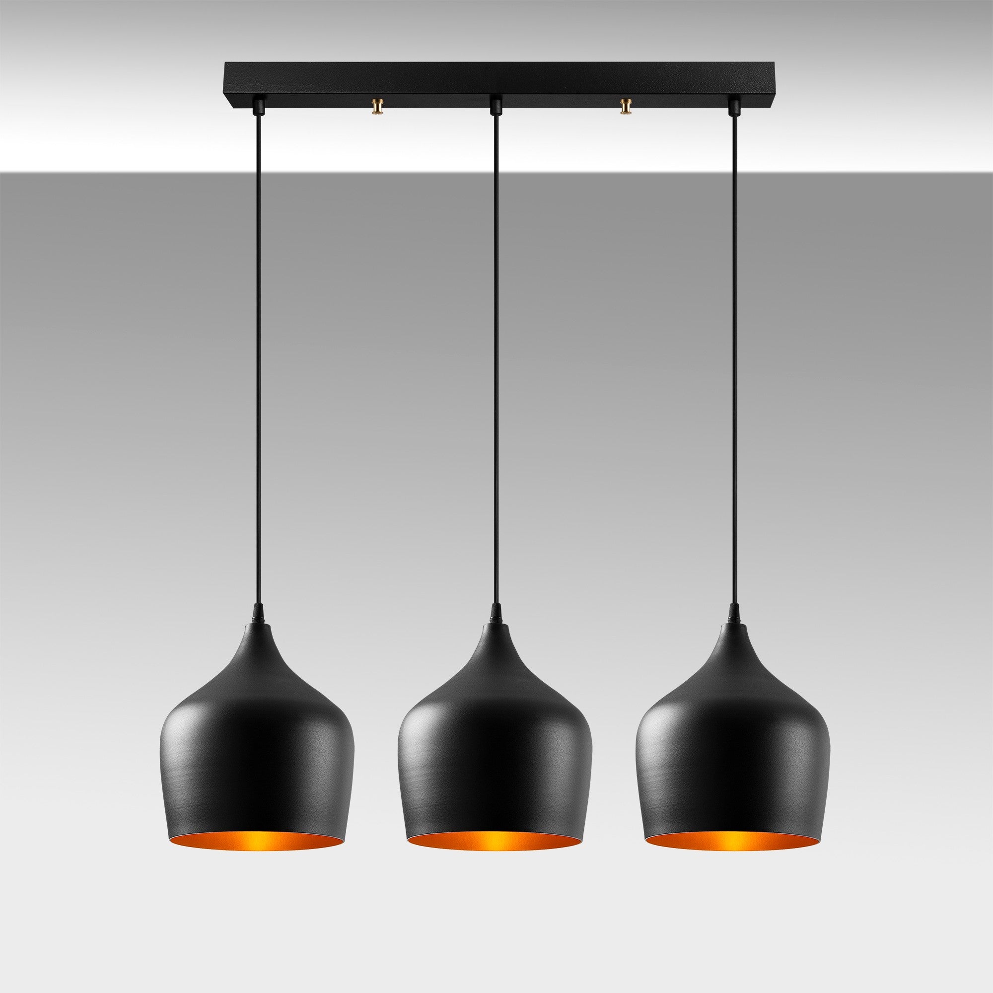 Candeeiro de Teto – 72 x 22 cm – Preto – Metal