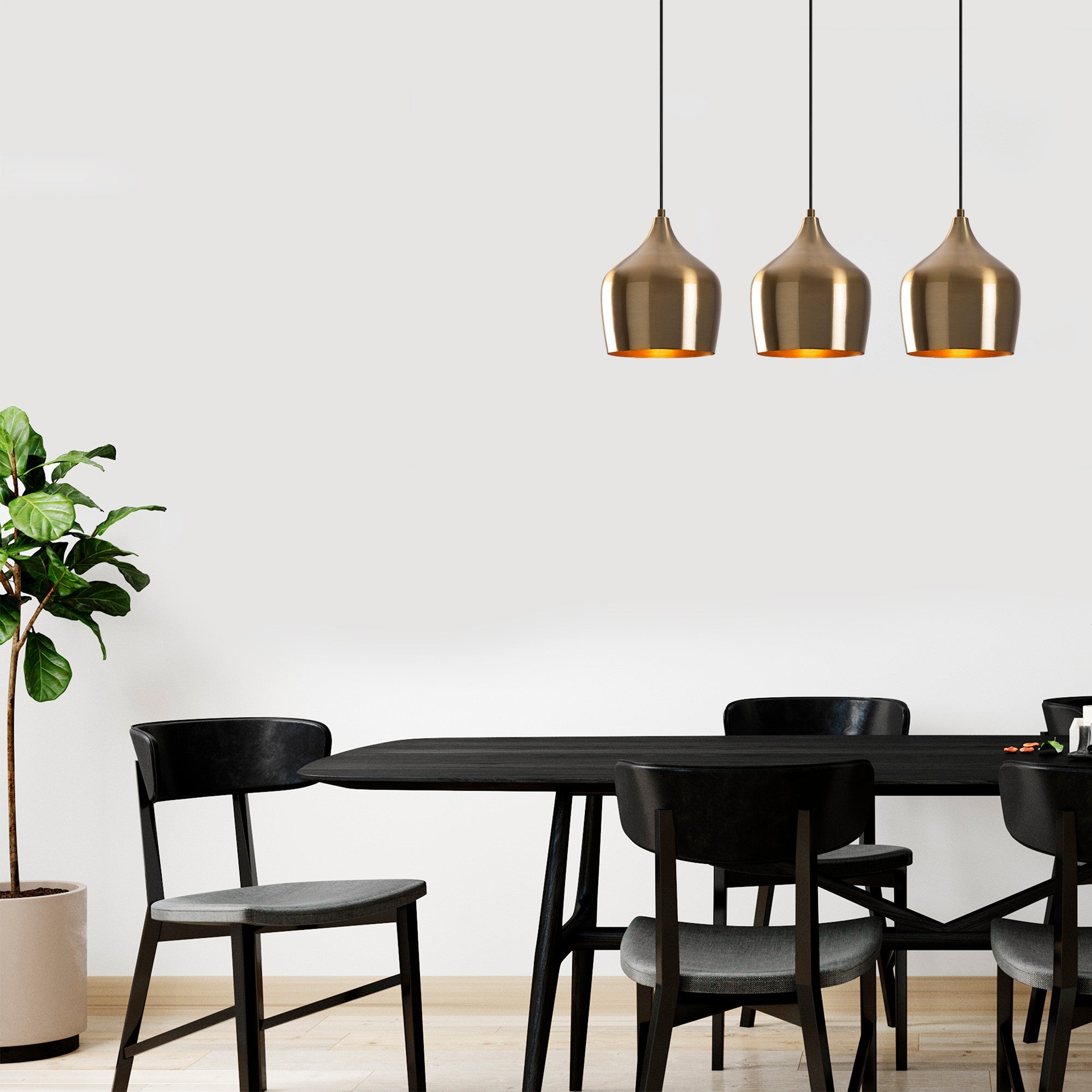 Lustre Vintage Elegante, Corpo em Metal, 72 x 22 cm, Altura 124 cm | Ajustável, 3 Soquetes E27, Design Escandinavo Moderno e Glamouroso | IP20