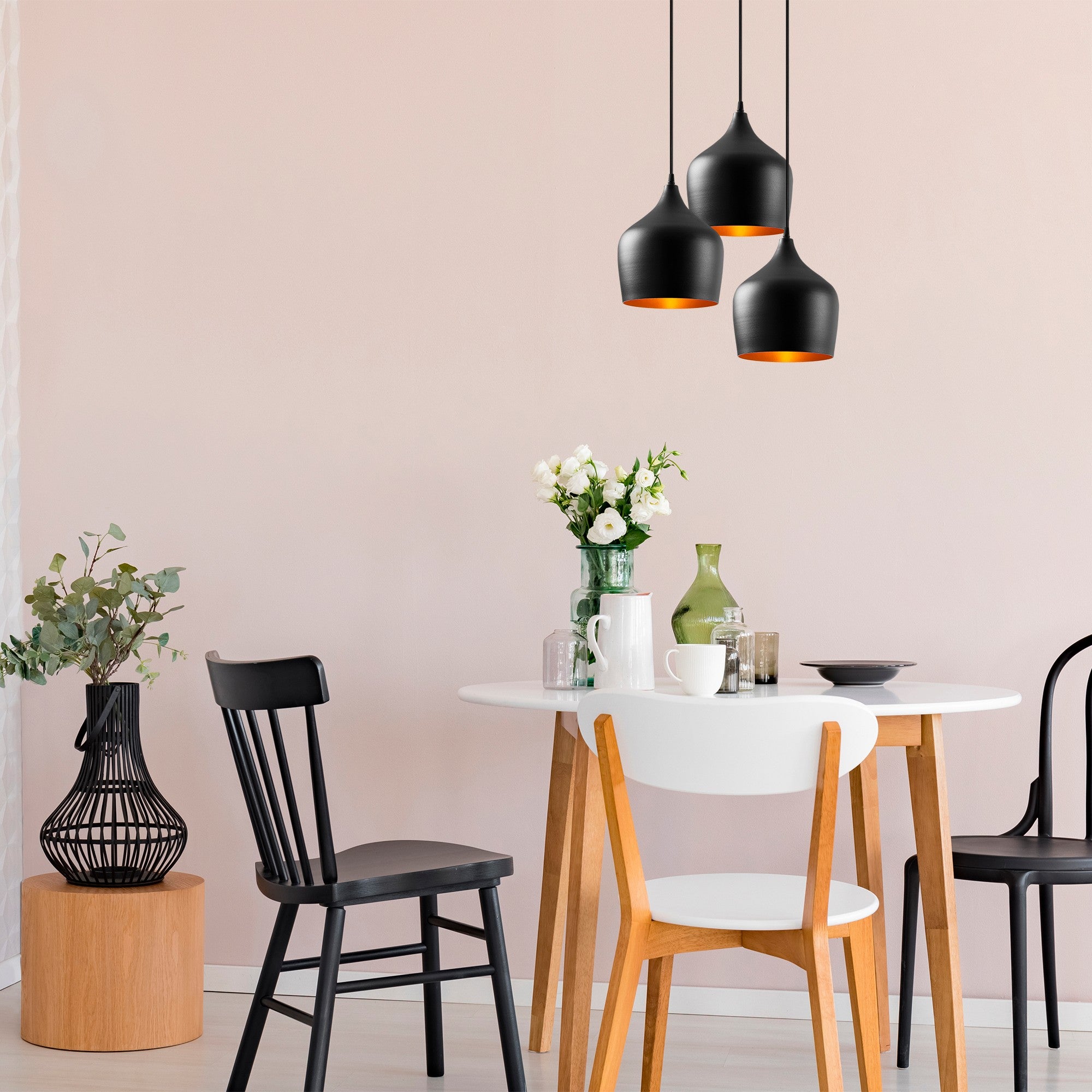 Candeeiro de Teto Industrial Moderno – 46 x 46 cm – Preto – Metal